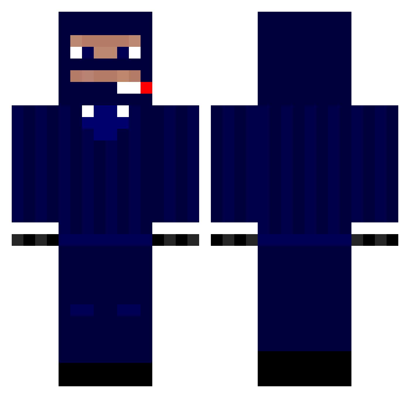 opiate Minecraft skin, front and back view