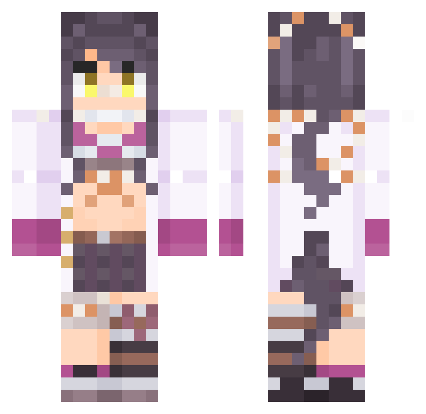 Crystoffar Minecraft skin, front and back view