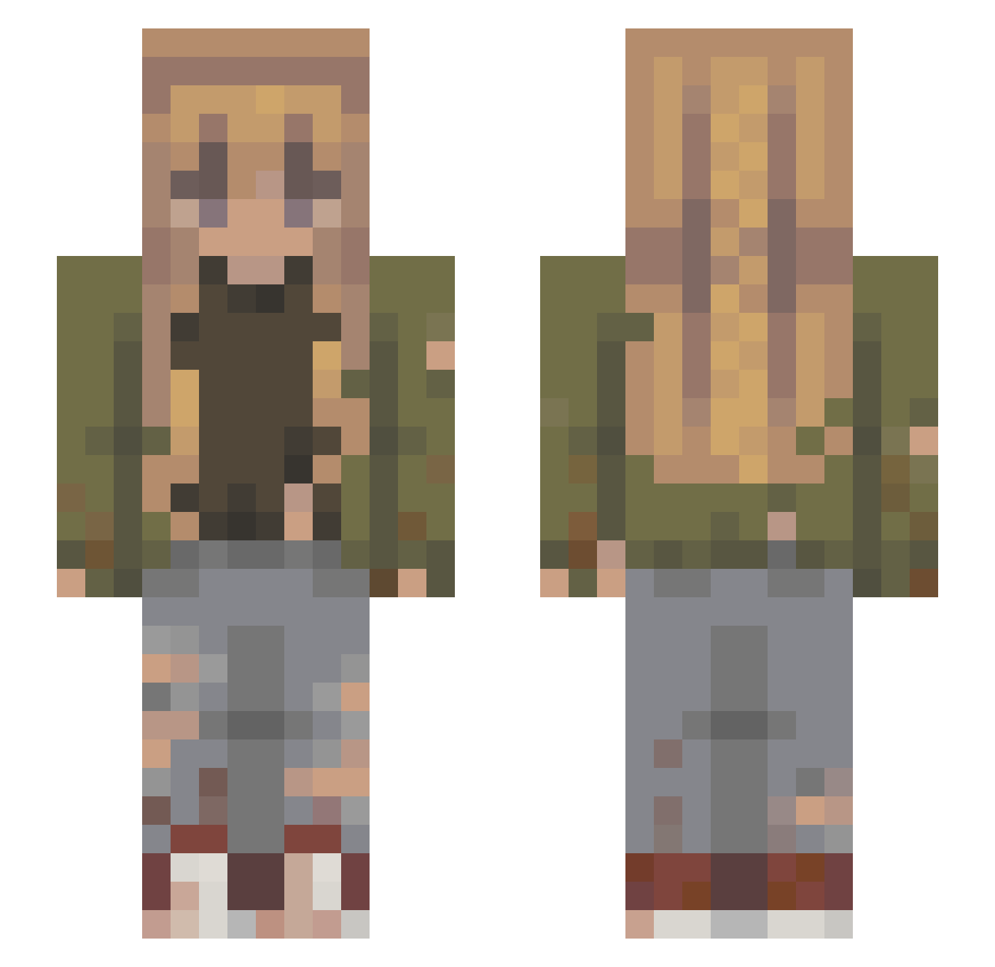 Prygon999 Minecraft skin, front and back view