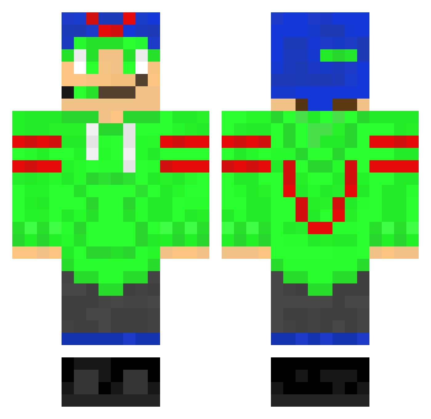 VitekDK Minecraft skin, front and back view