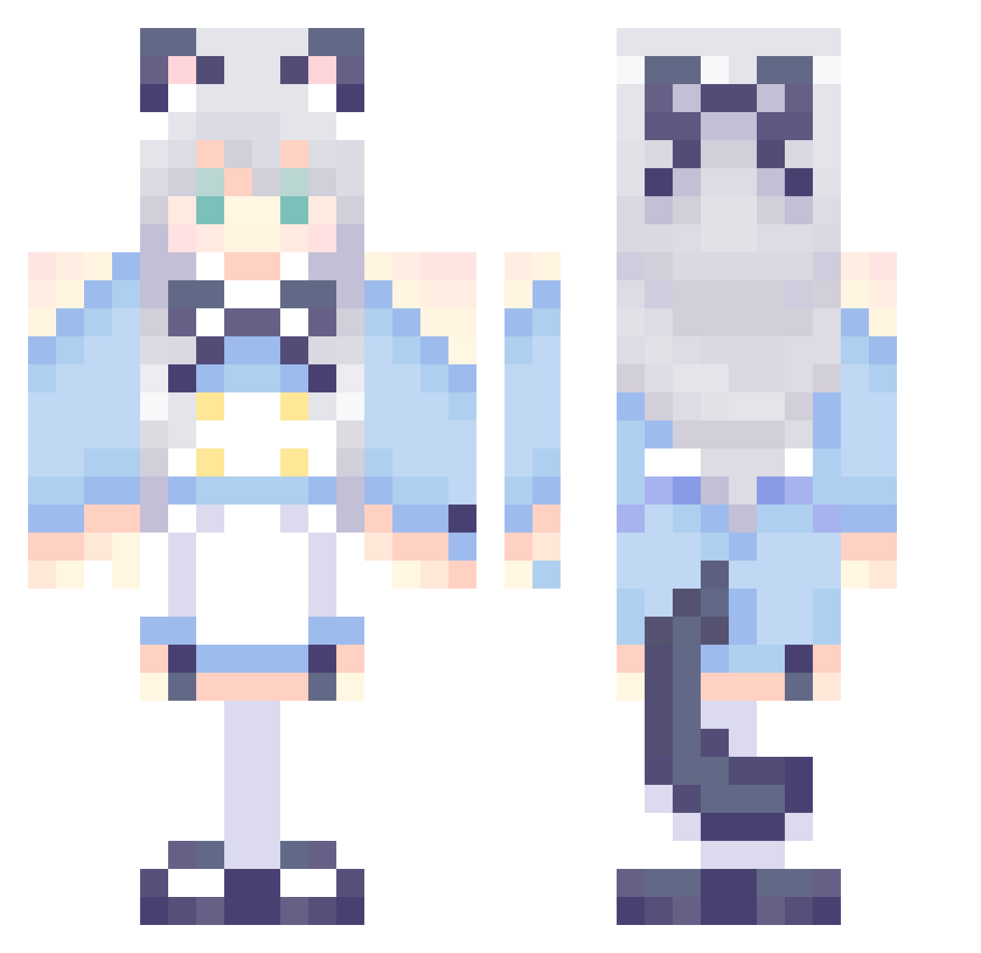 laylasuxx Minecraft skin, front and back view