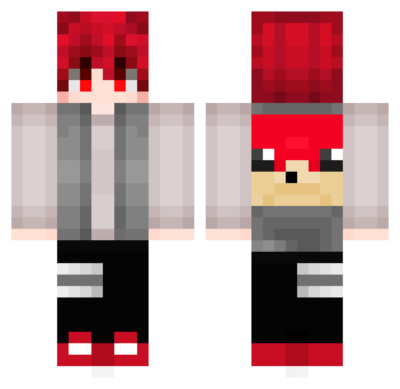 hwis0 Minecraft skin, front and back view