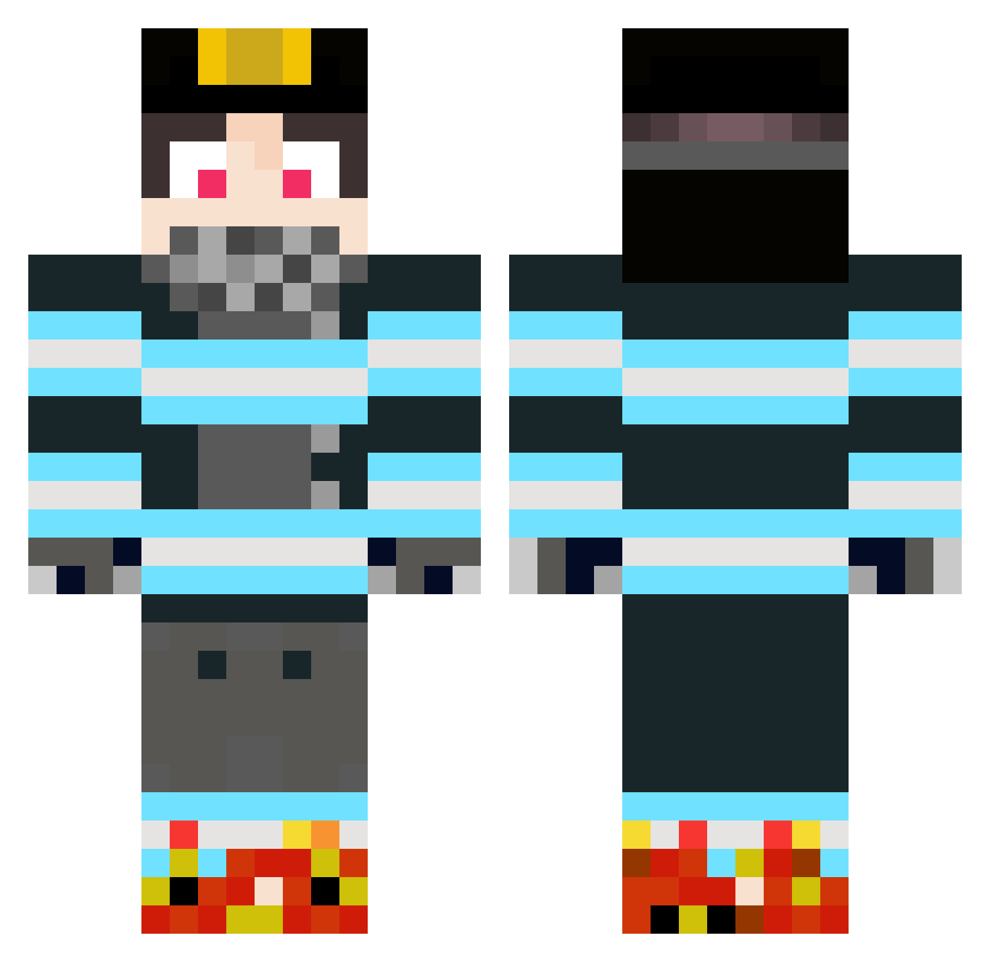 Frough Minecraft skin, front and back view