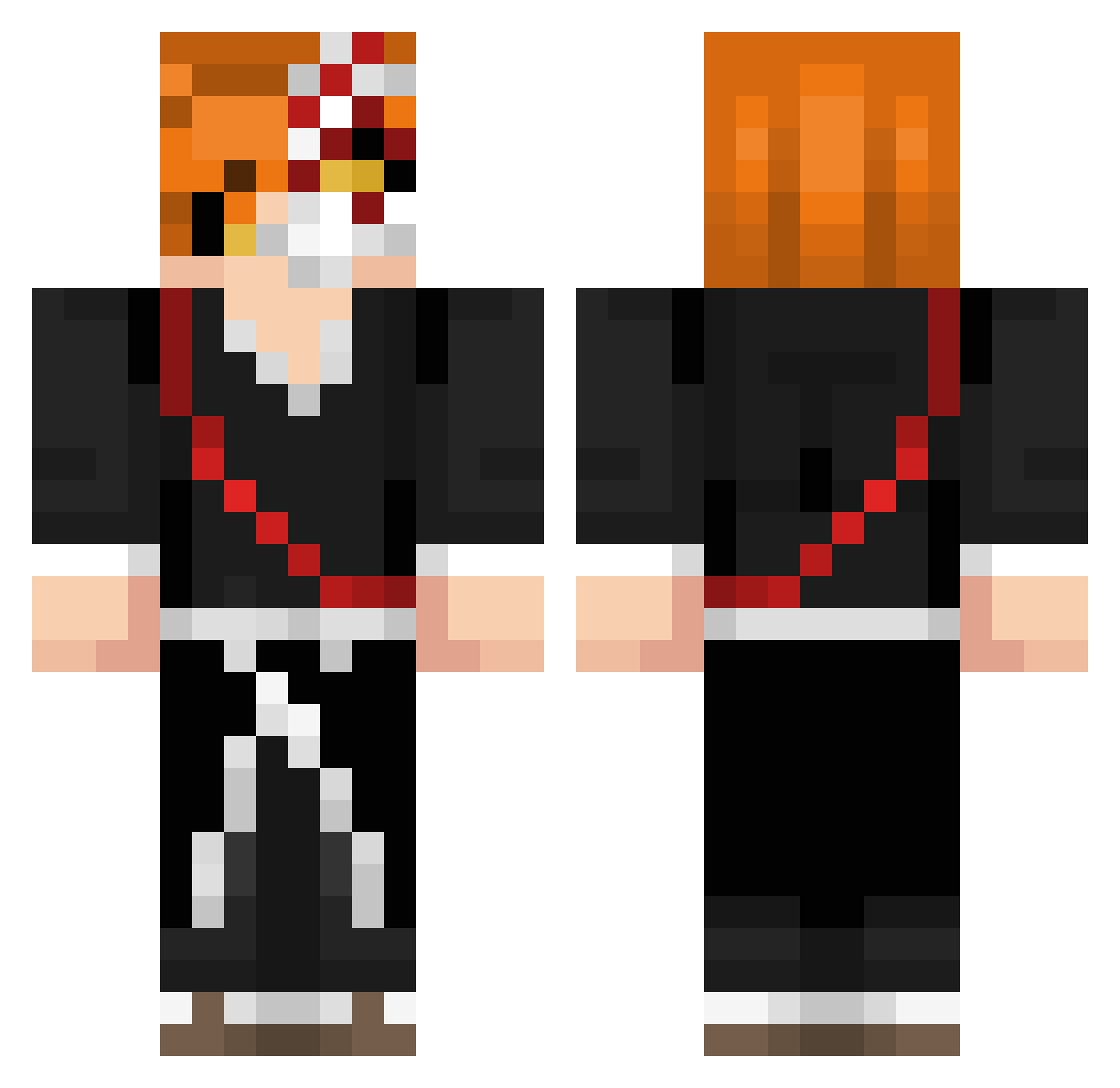 chillibowll Minecraft skin, front and back view