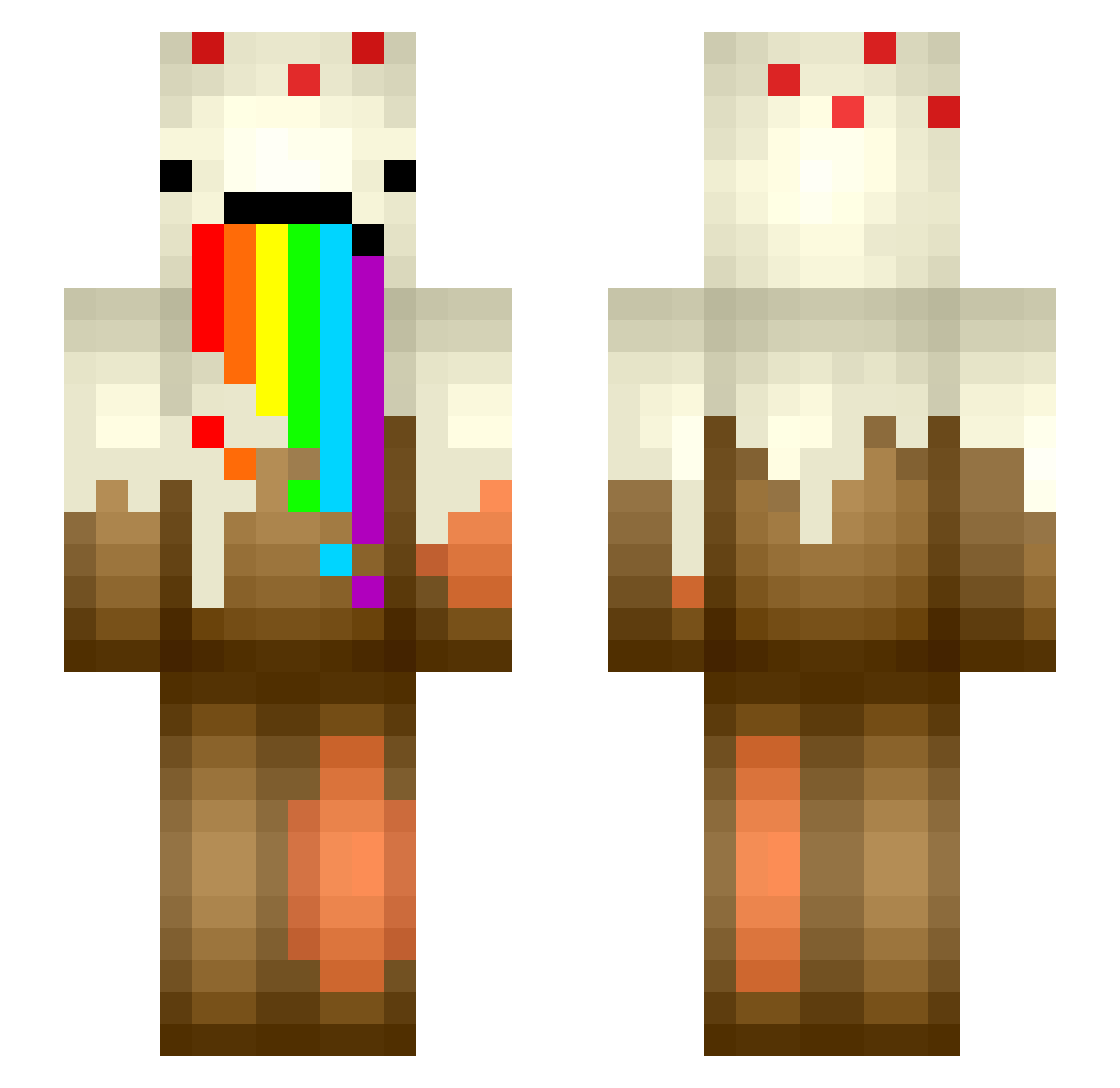 BzPlayz Minecraft skin, front and back view