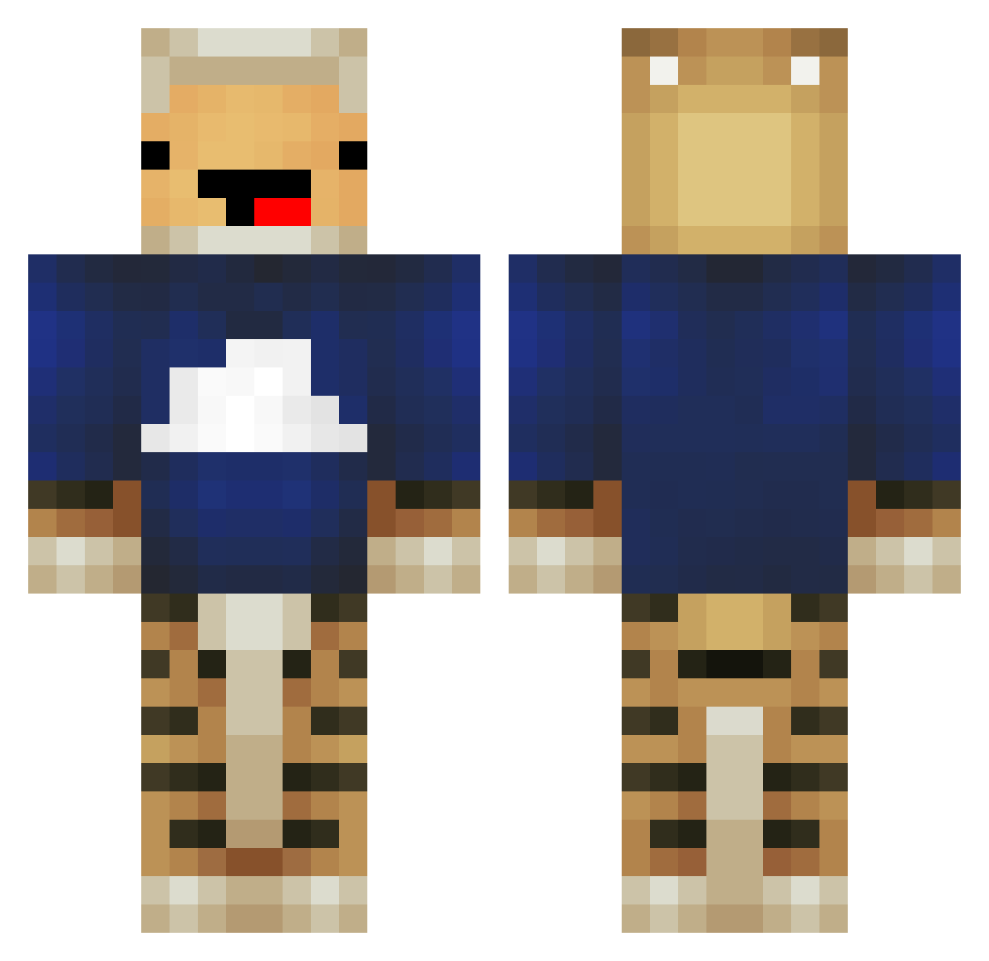 iSlayNewbs Minecraft skin, front and back view