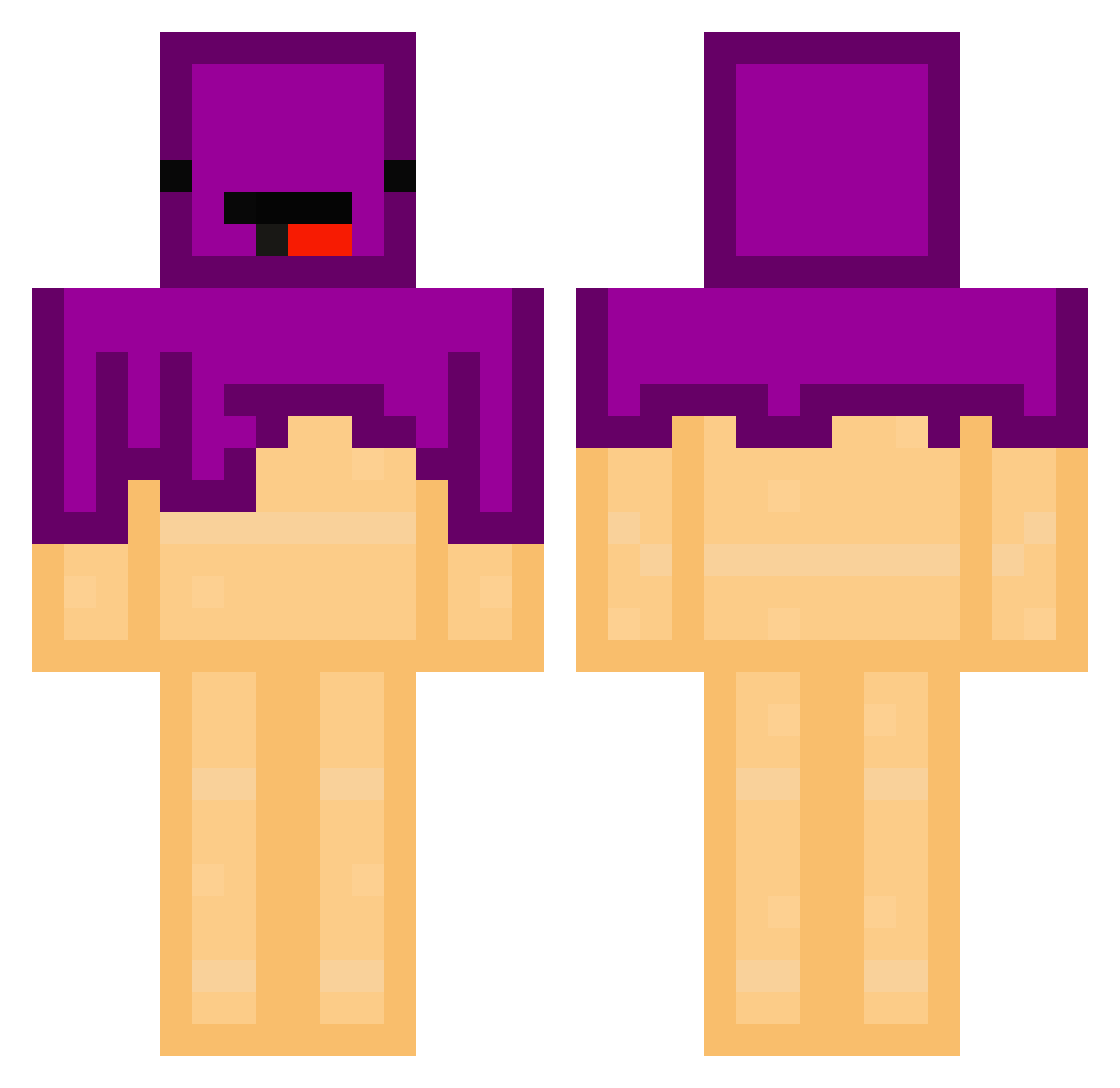 pima Minecraft skin, front and back view