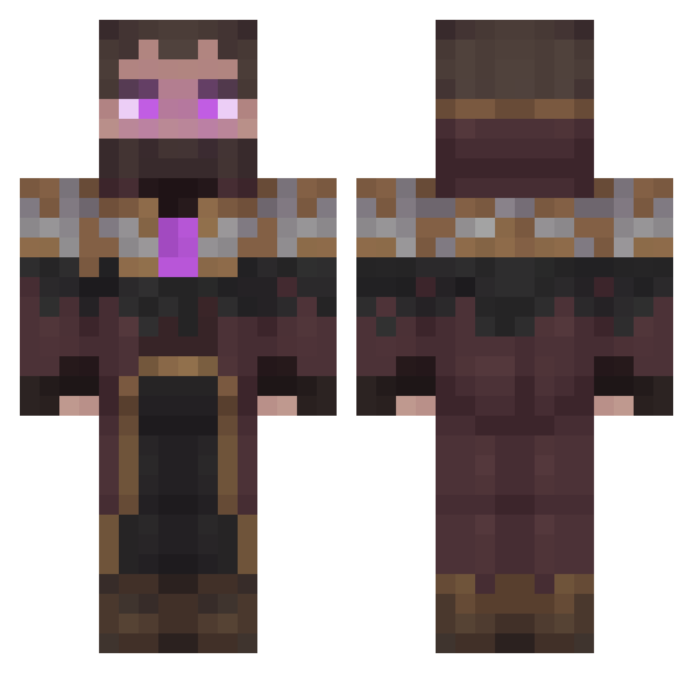 ZayonArts Minecraft skin, front and back view