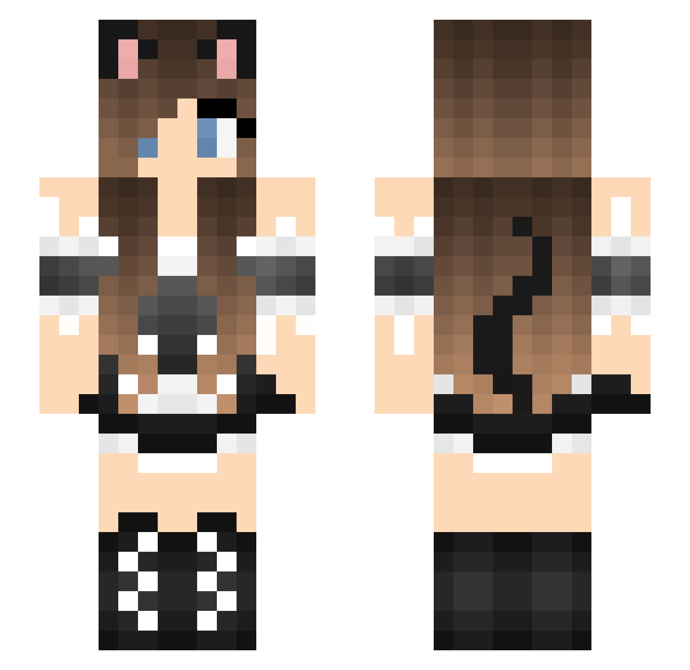 nadegero Minecraft skin, front and back view