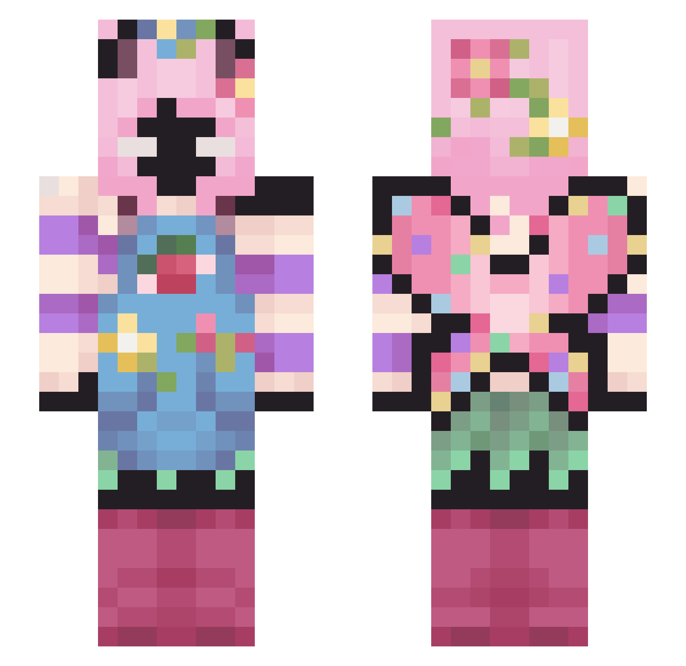 found2 Minecraft skin, front and back view