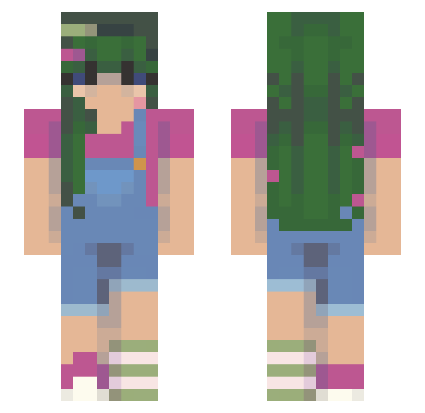 CrimsonShinigami Minecraft skin, front and back view