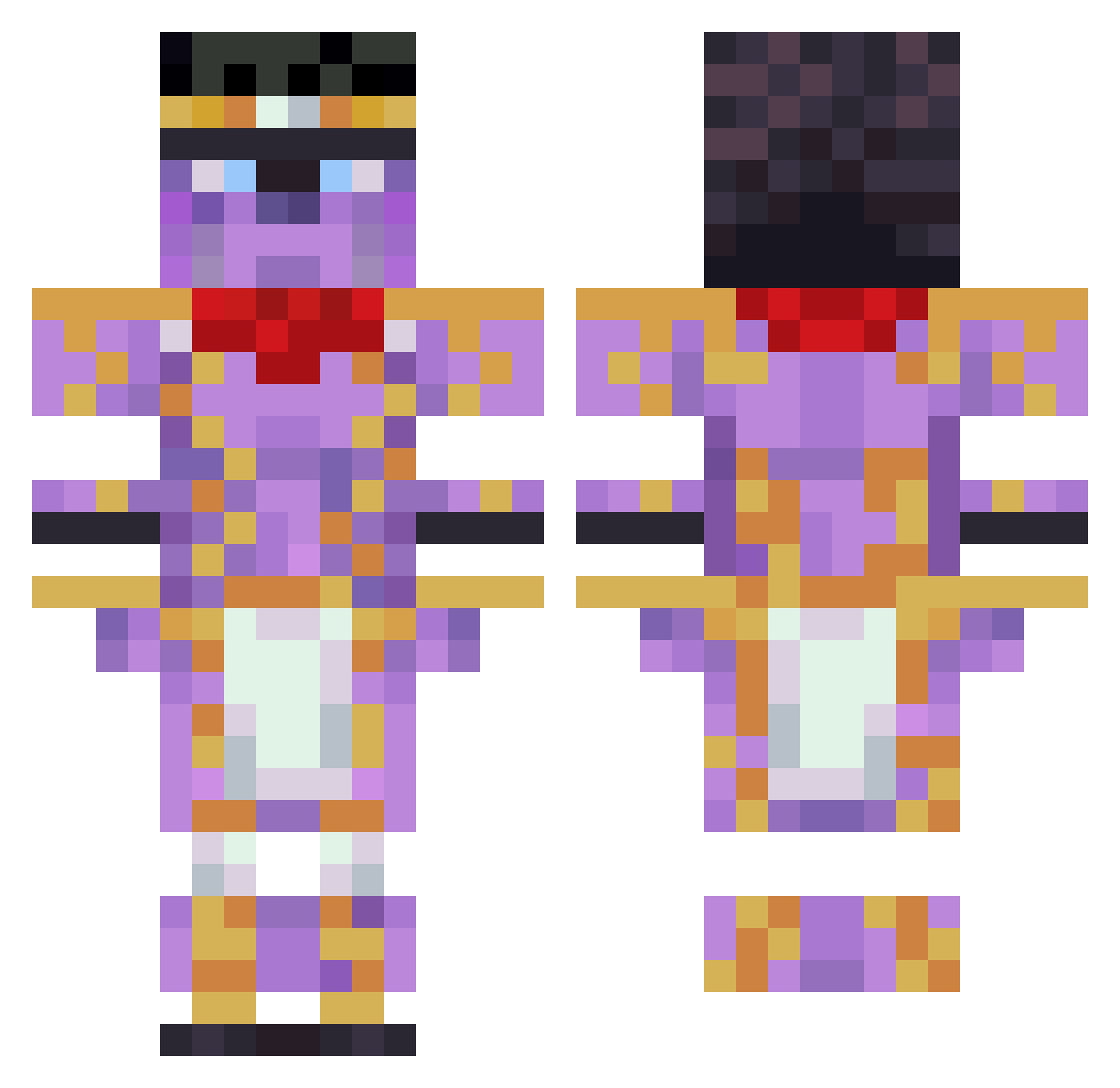 Legend8000000 Minecraft skin, front and back view