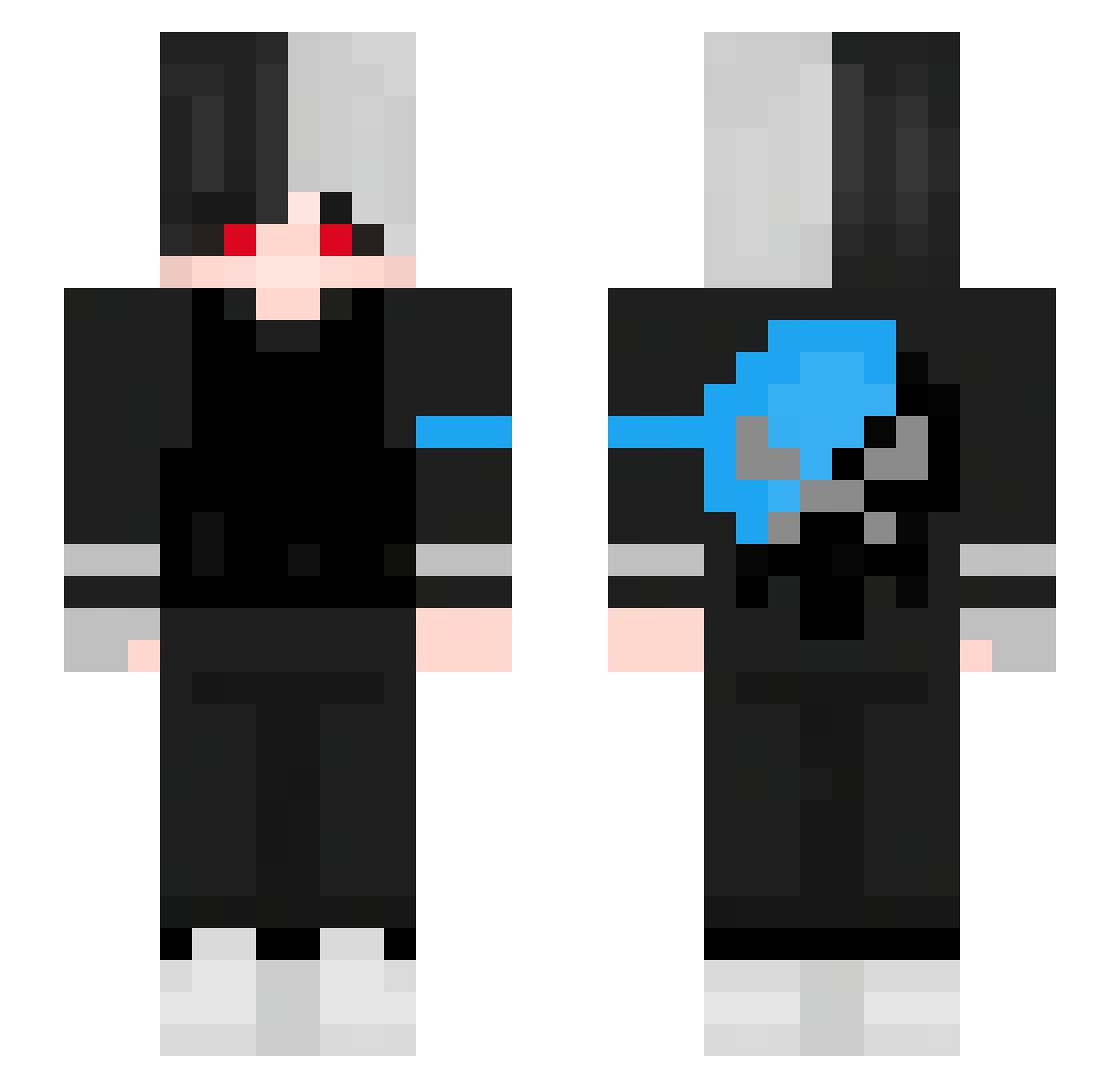 Devil_Prizzy Minecraft skin, front and back view