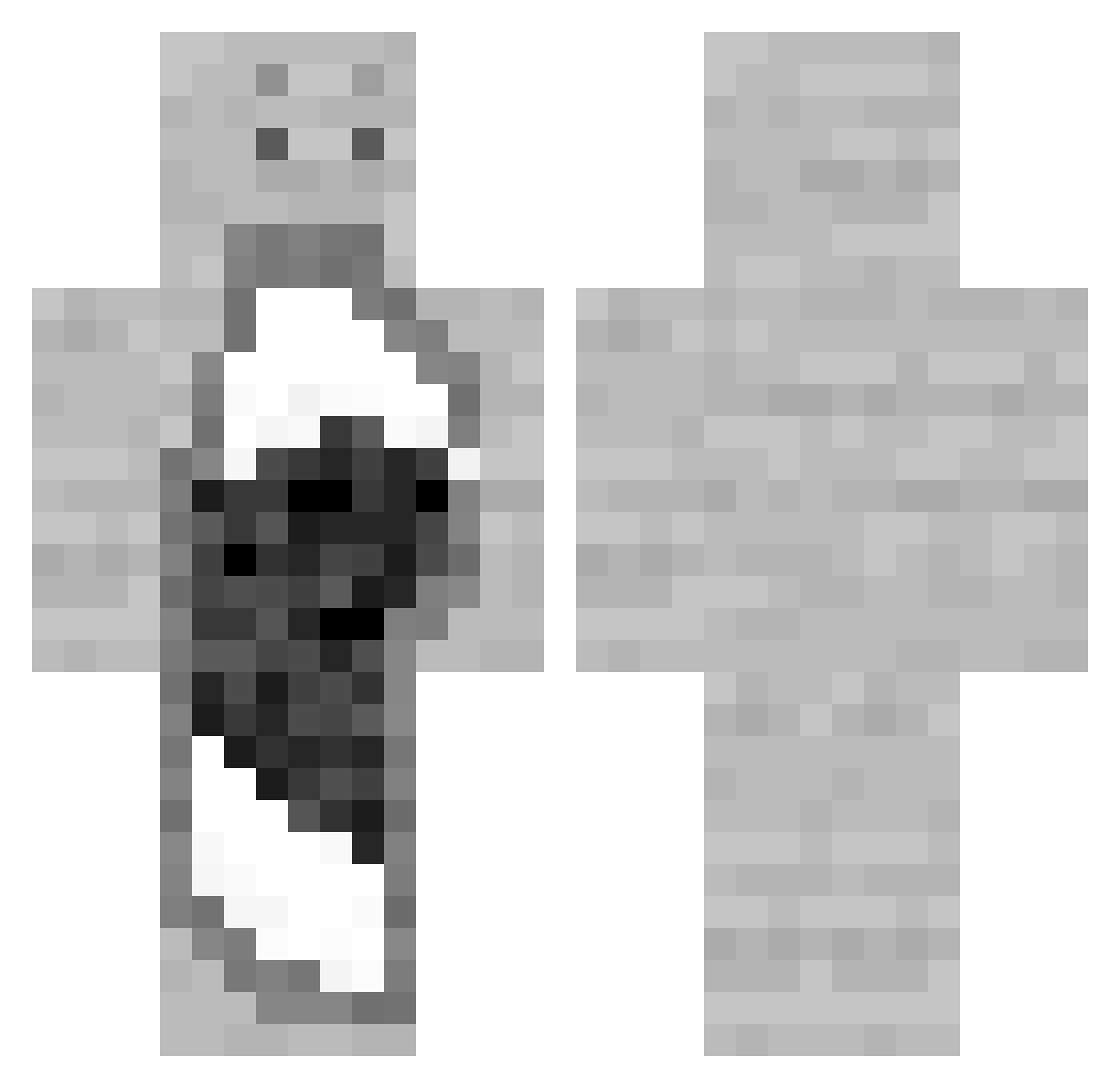 upaz Minecraft skin, front and back view