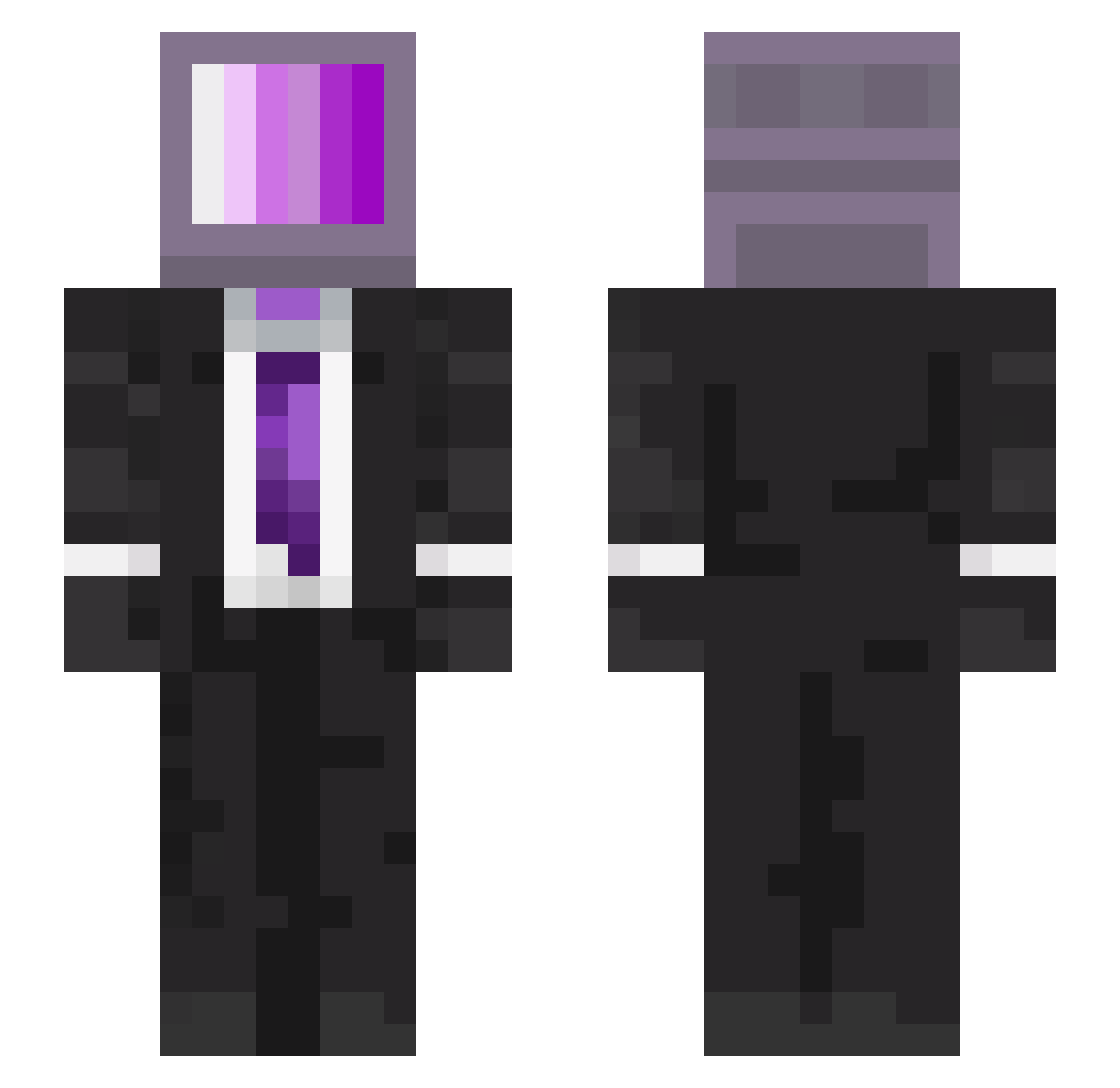 xFriko Minecraft skin, front and back view