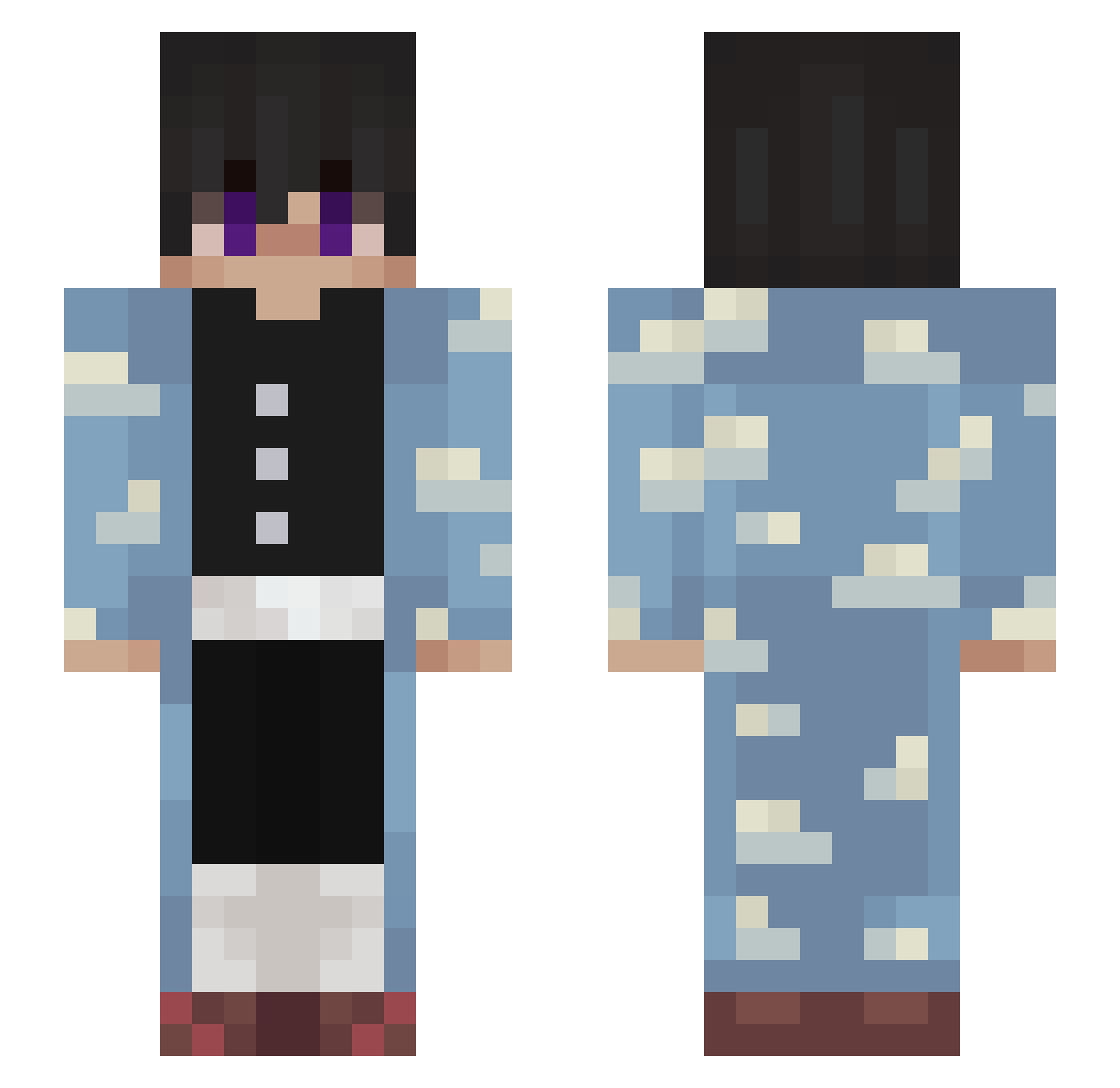 Migguel2705 Minecraft skin, front and back view