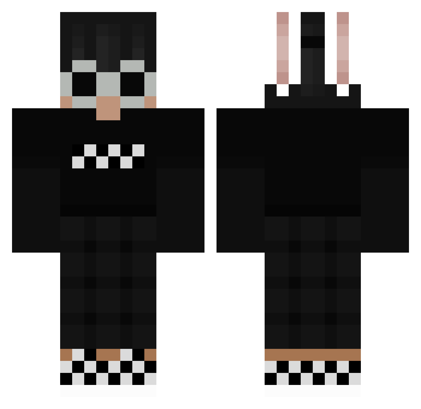 Snipex087 Minecraft skin, front and back view
