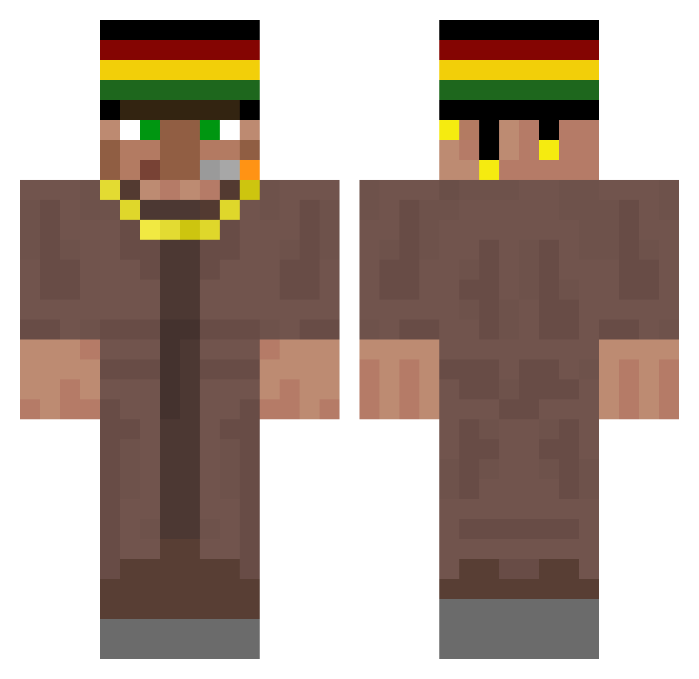 AllyPally_13 Minecraft skin, front and back view