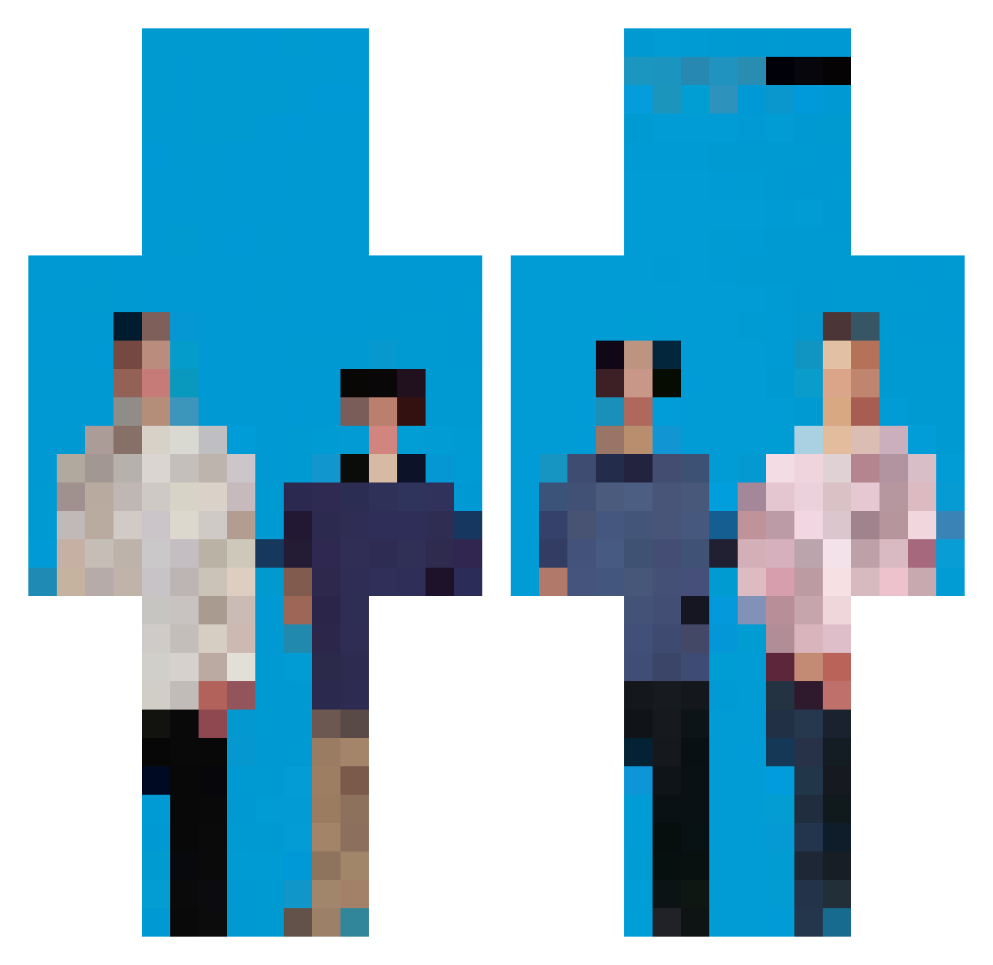 eizedm Minecraft skin, front and back view