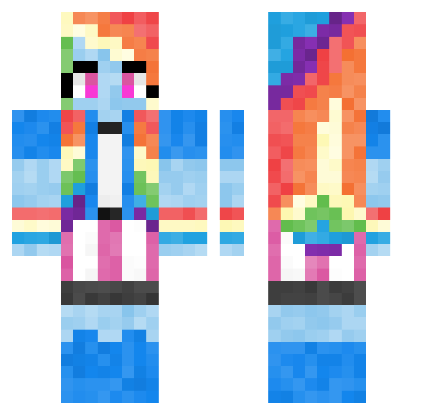 skineater1998 Minecraft skin, front and back view