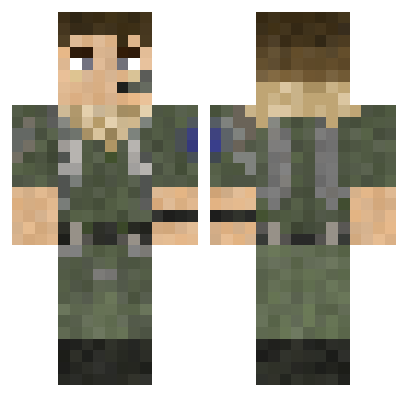 RafitaAviador Minecraft skin, front and back view