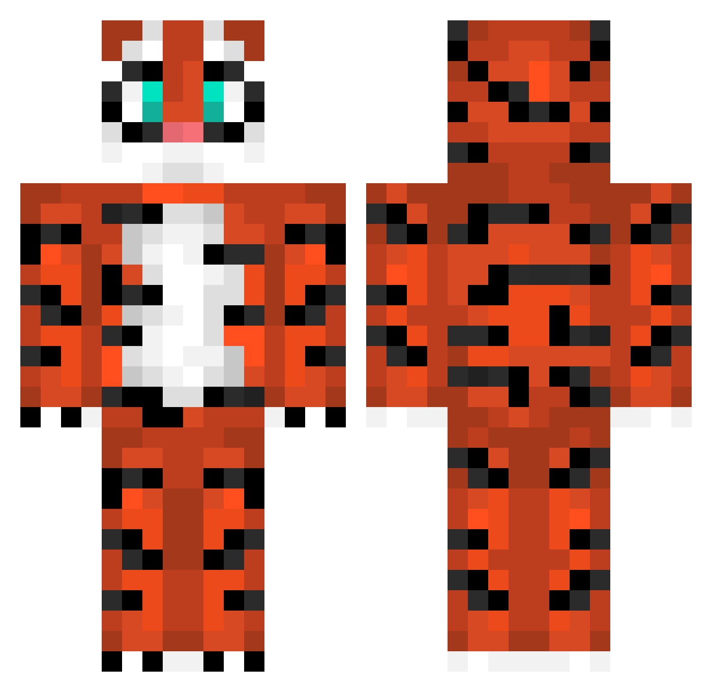 Emulative Minecraft skin, front and back view