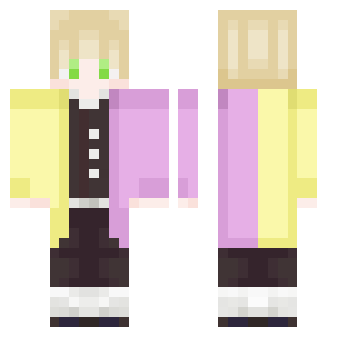 Darkwasntaken Minecraft skin, front and back view