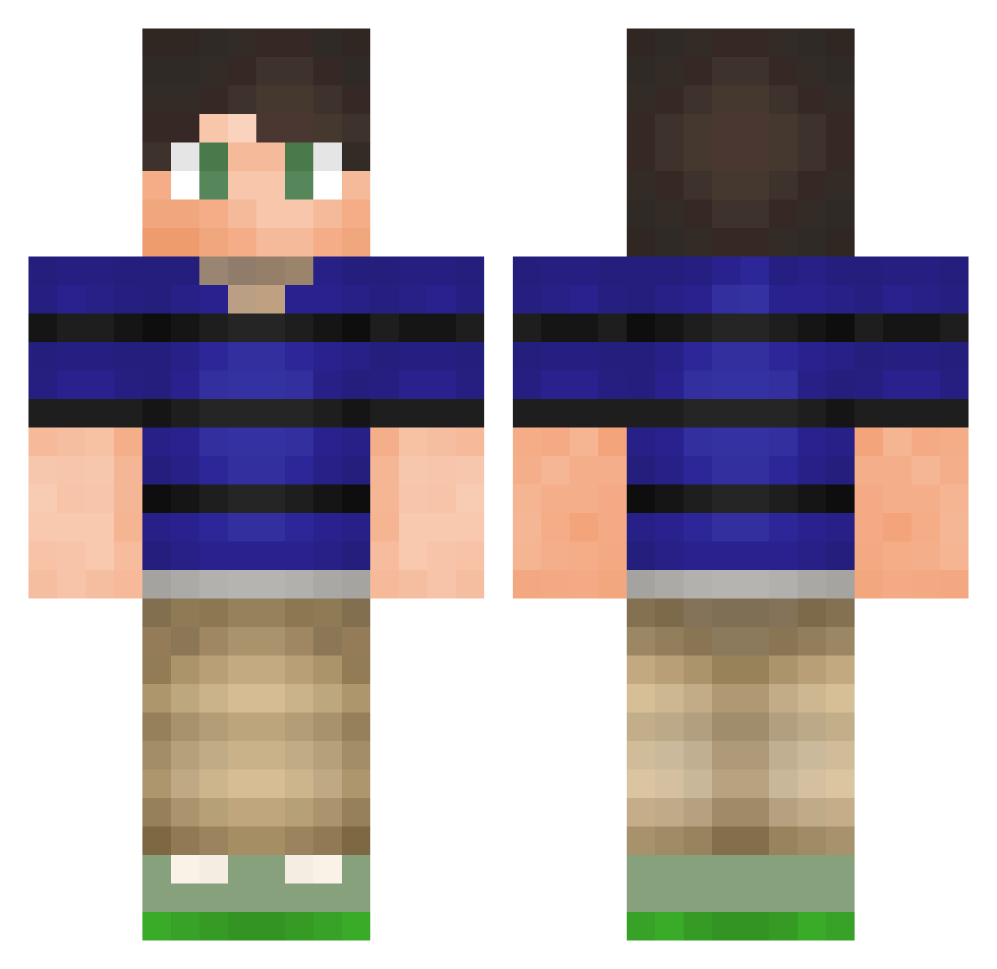SPARROW291 Minecraft skin, front and back view