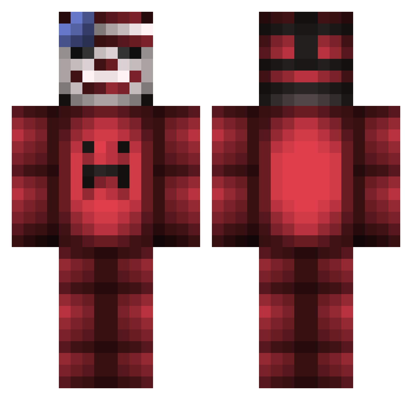 Chxtban Minecraft skin, front and back view