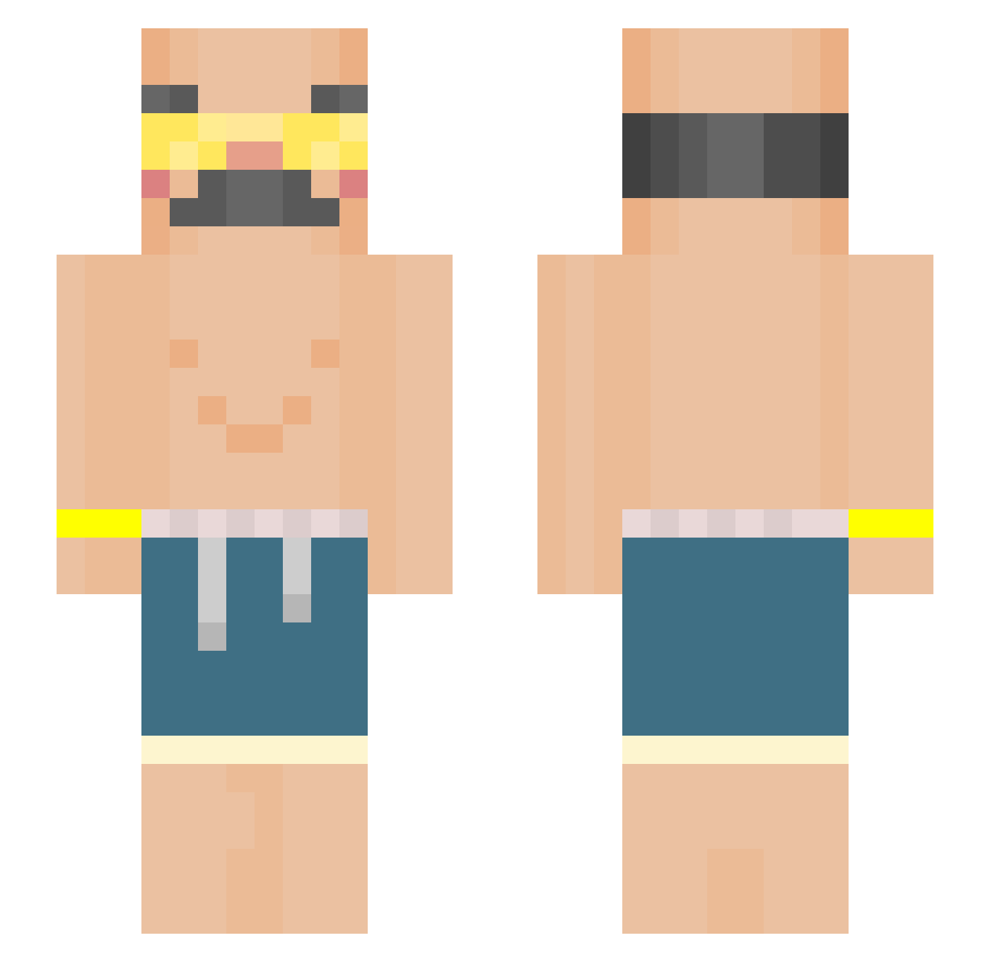 Benniiiboy Minecraft skin, front and back view