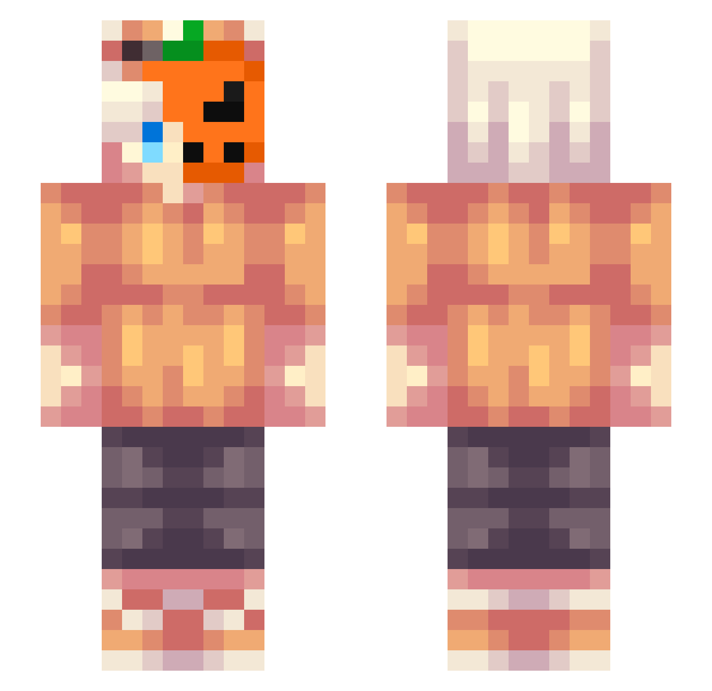 Kawachee Minecraft skin, front and back view