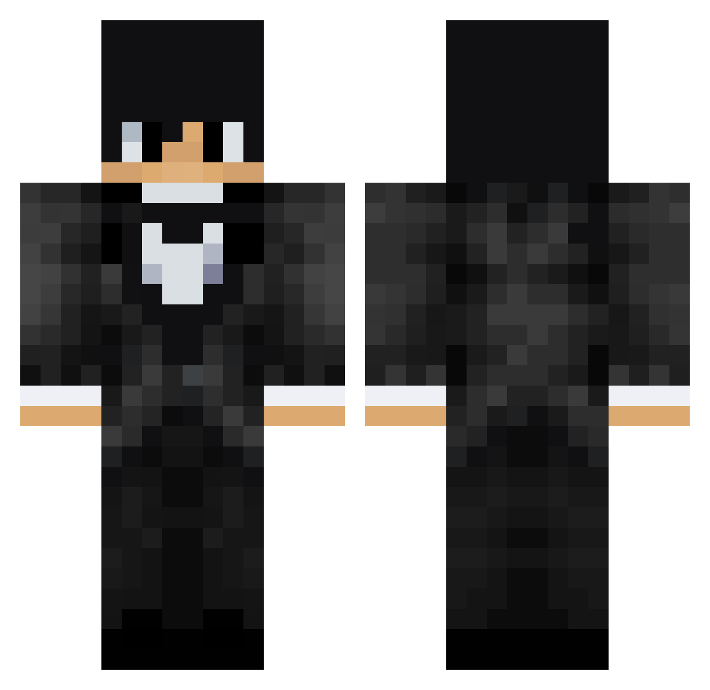 GusXIX Minecraft skin, front and back view