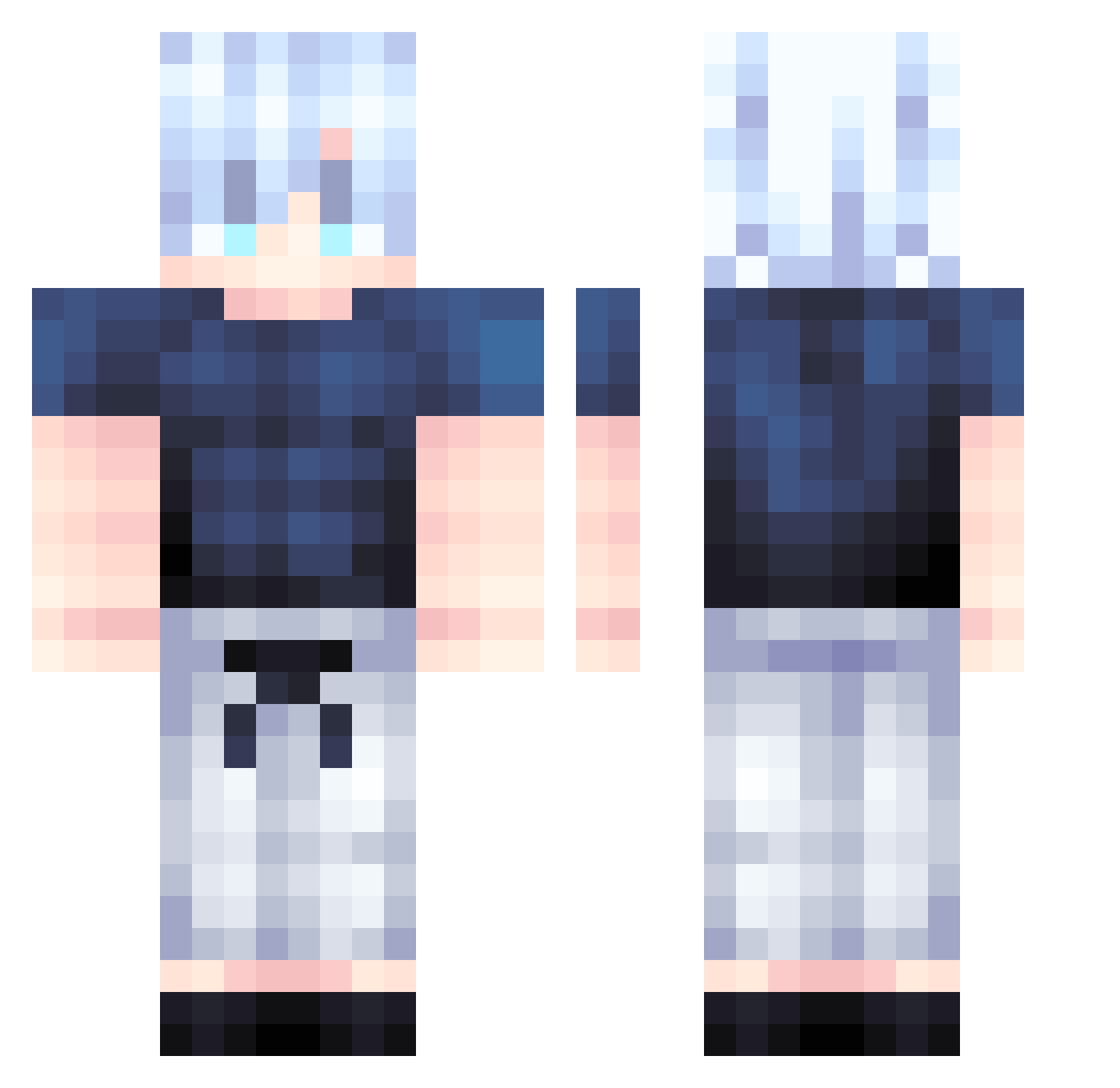 MohaAziz Minecraft skin, front and back view