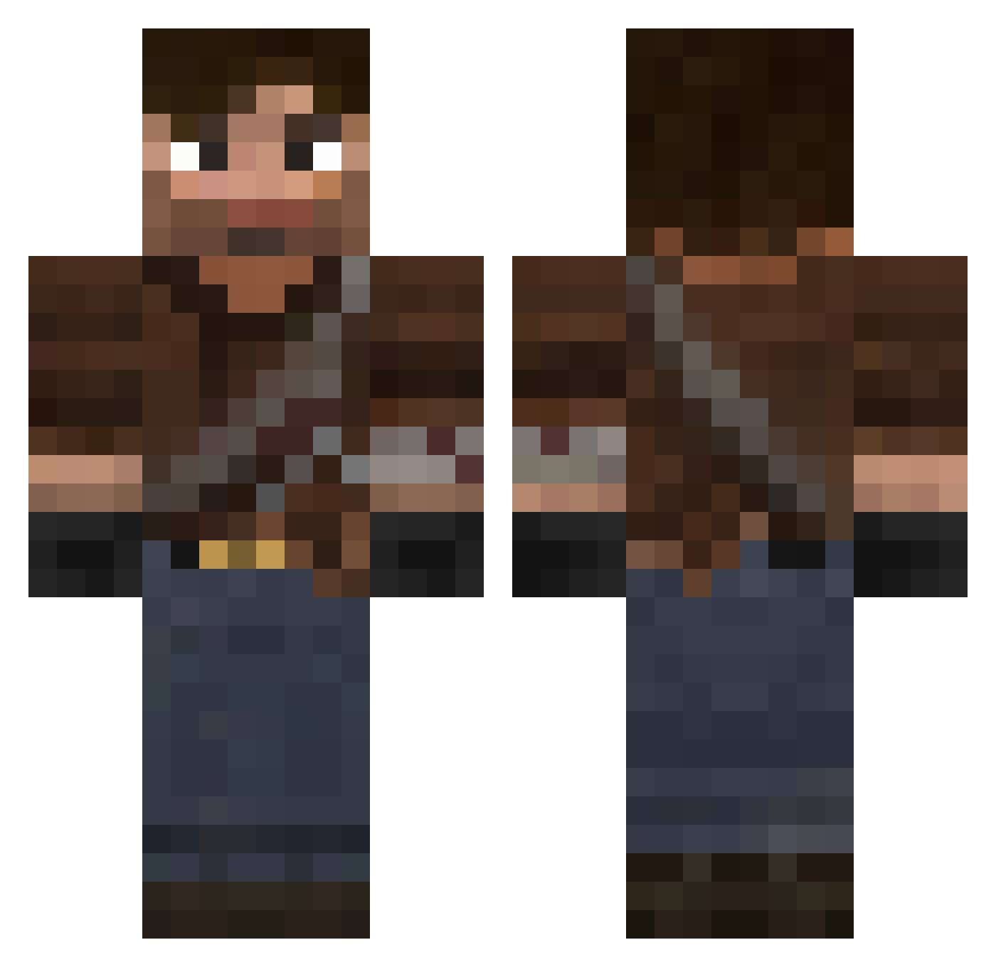 capsante Minecraft skin, front and back view
