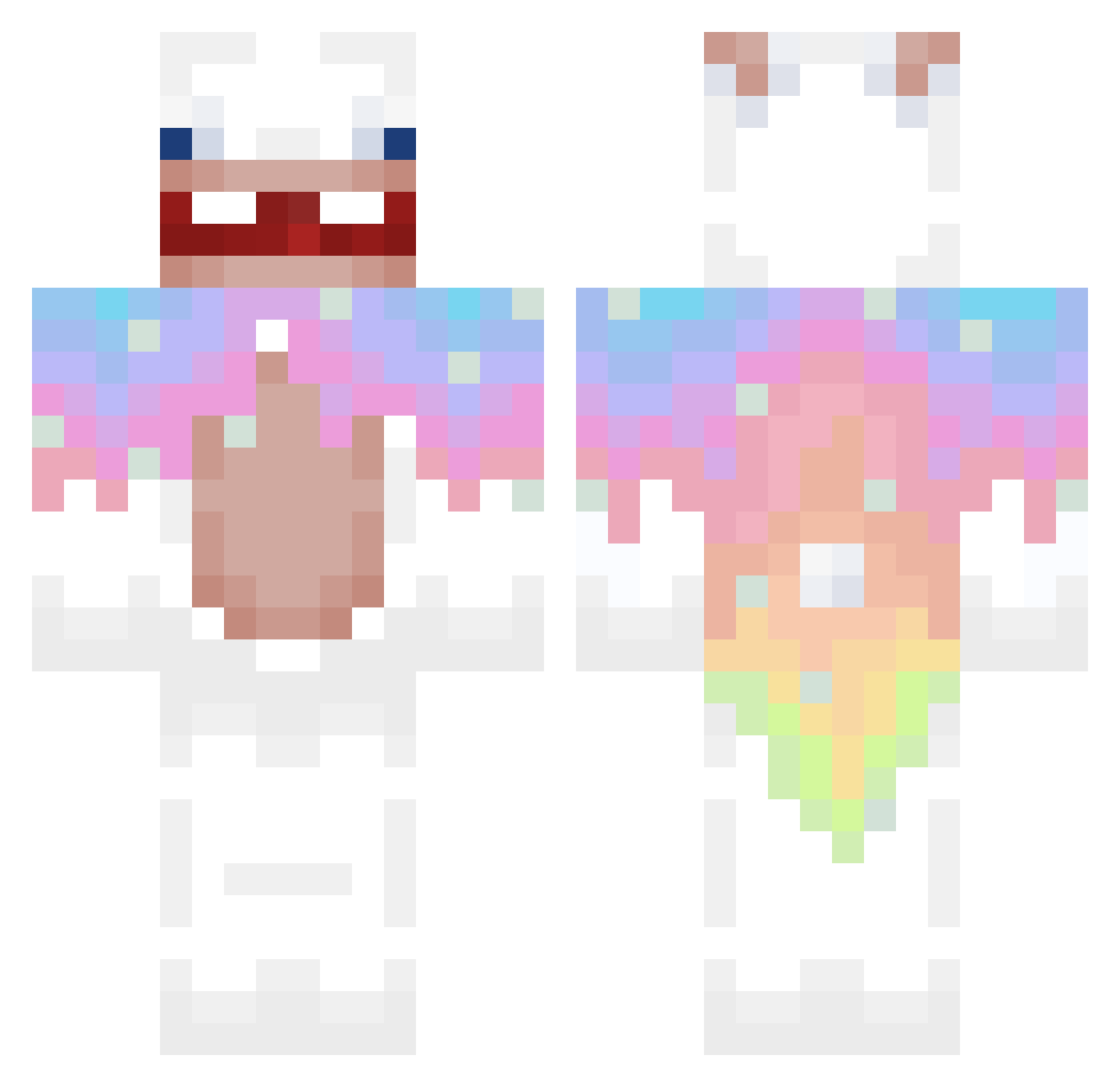 HangulPapi Minecraft skin, front and back view