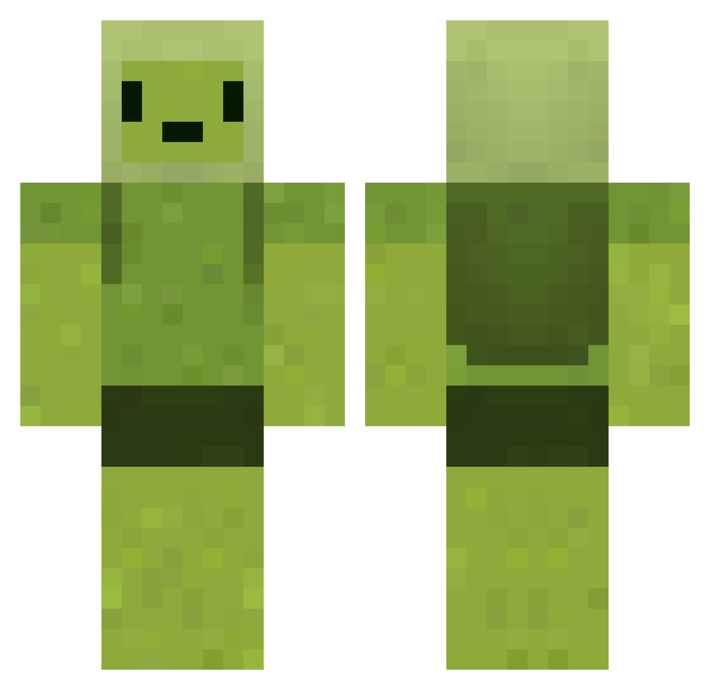 VexHD Minecraft skin, front and back view