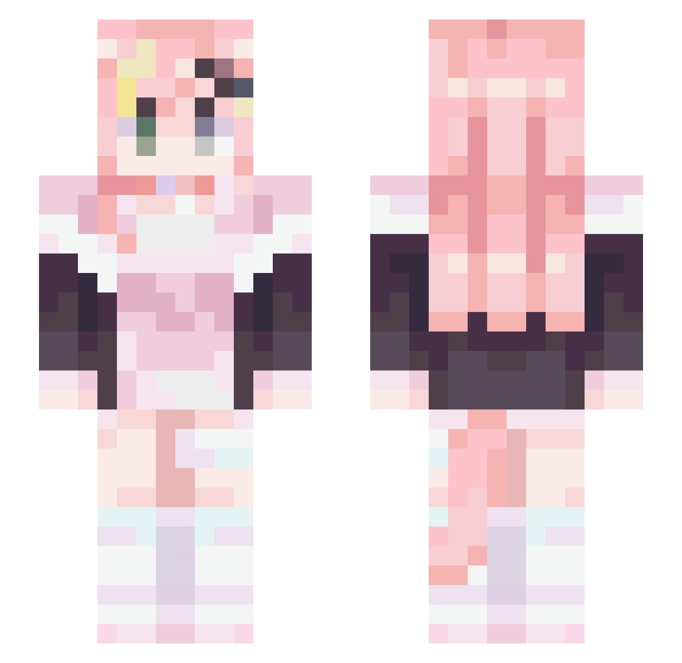Mishahoshino Minecraft skin, front and back view