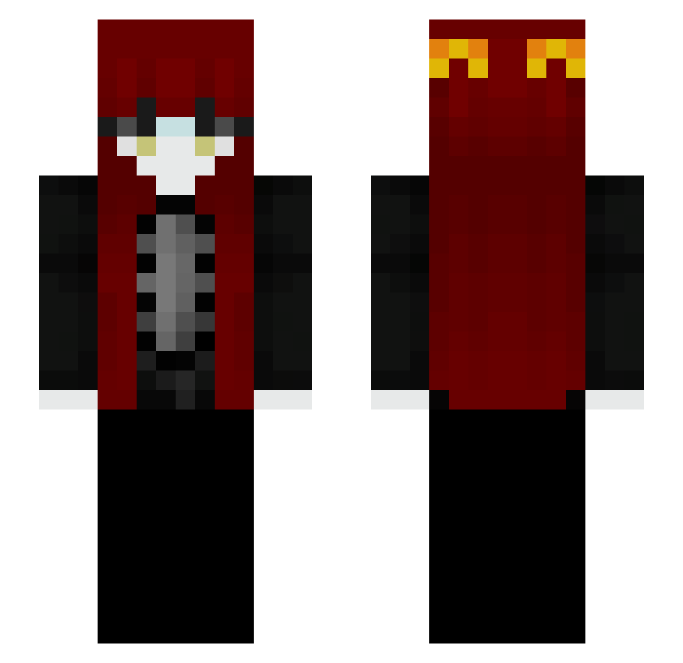 hardoss Minecraft skin, front and back view