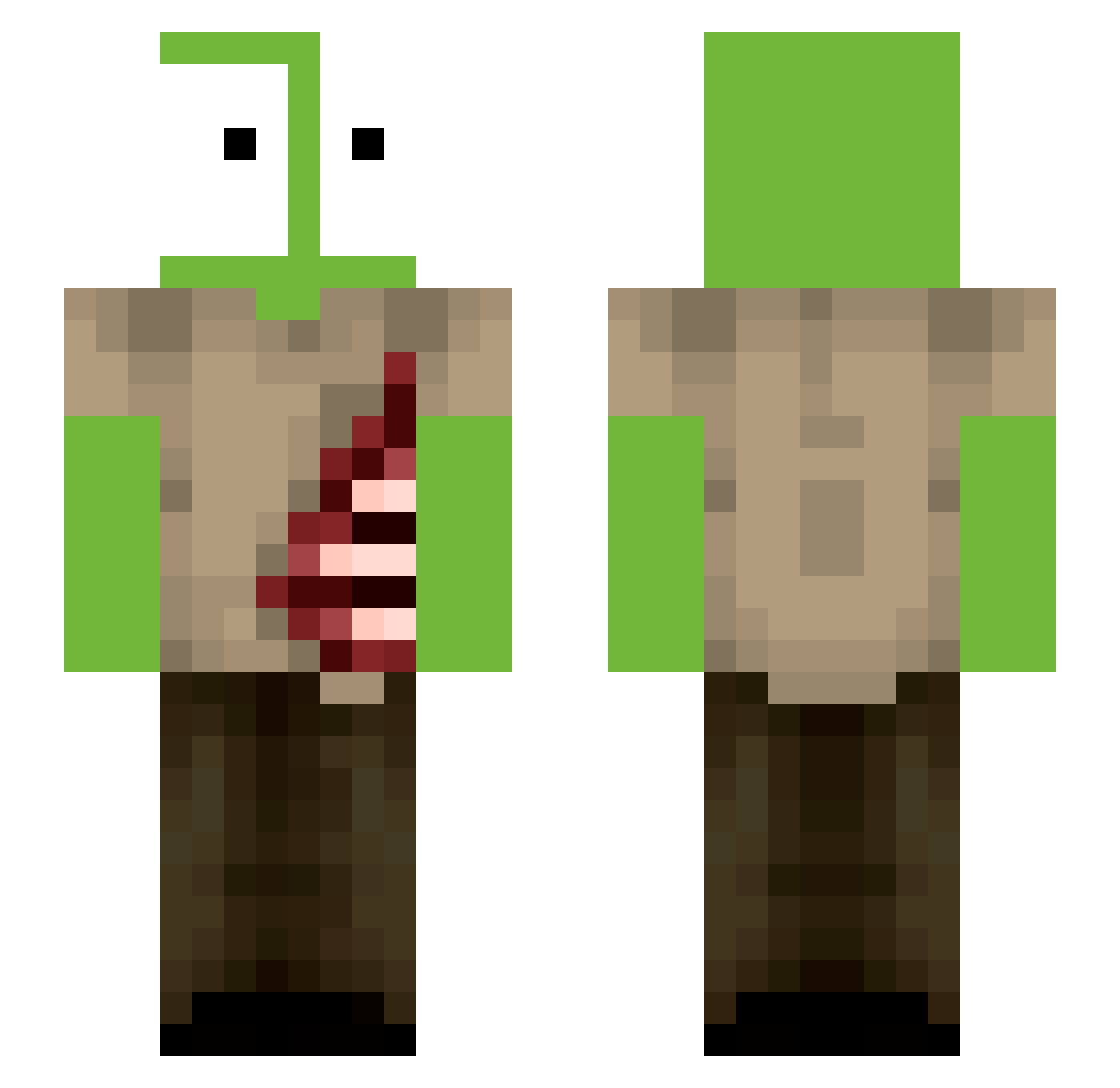 Lennstr Minecraft skin, front and back view