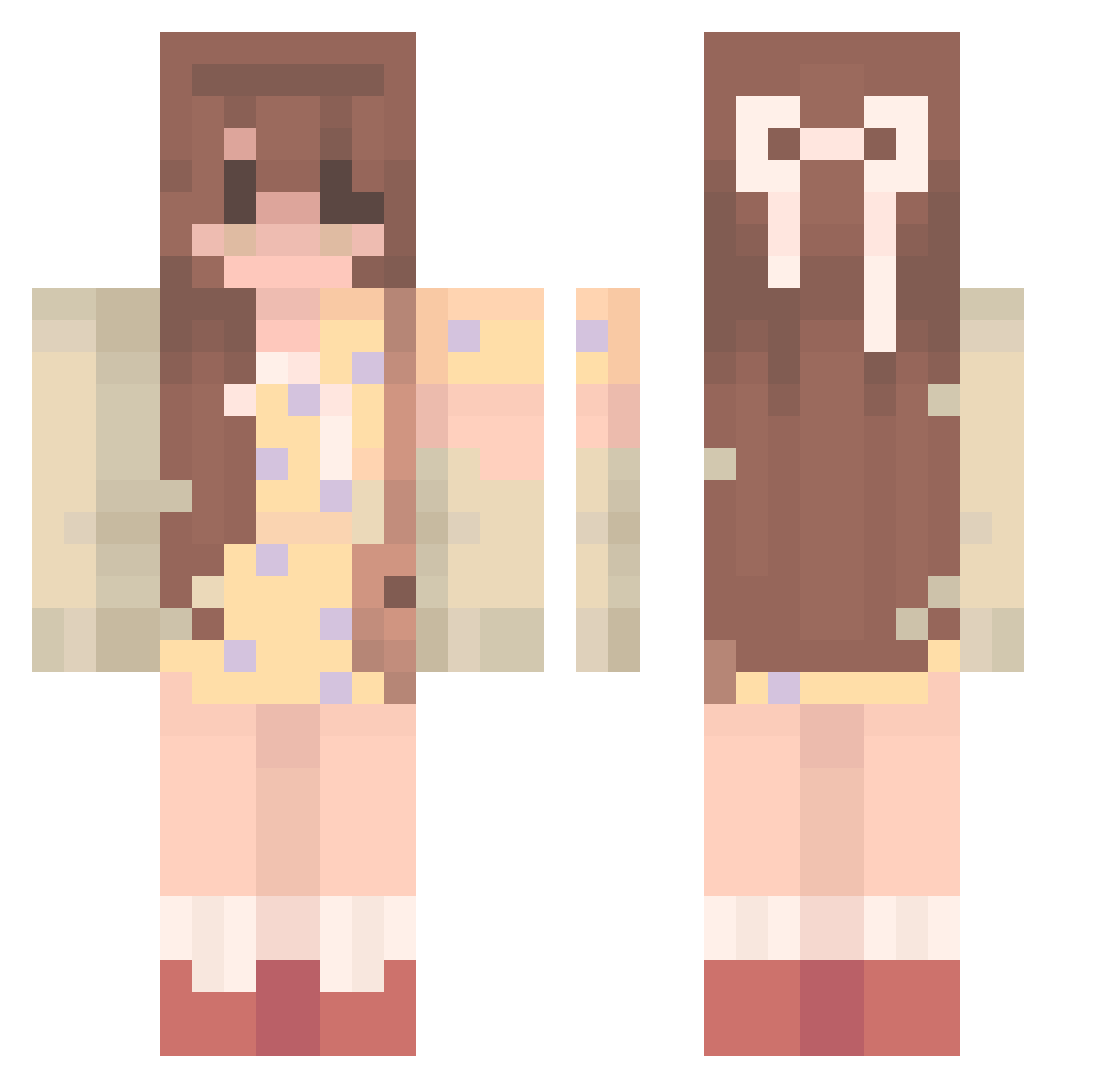 Daniiiuwu Minecraft skin, front and back view