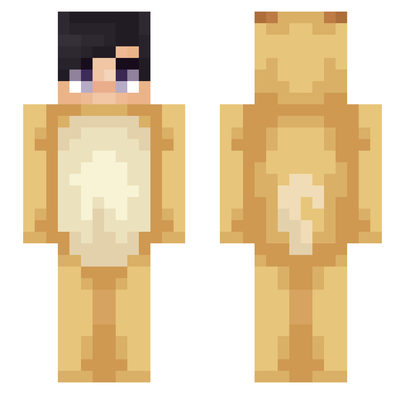 Haggling Minecraft skin, front and back view