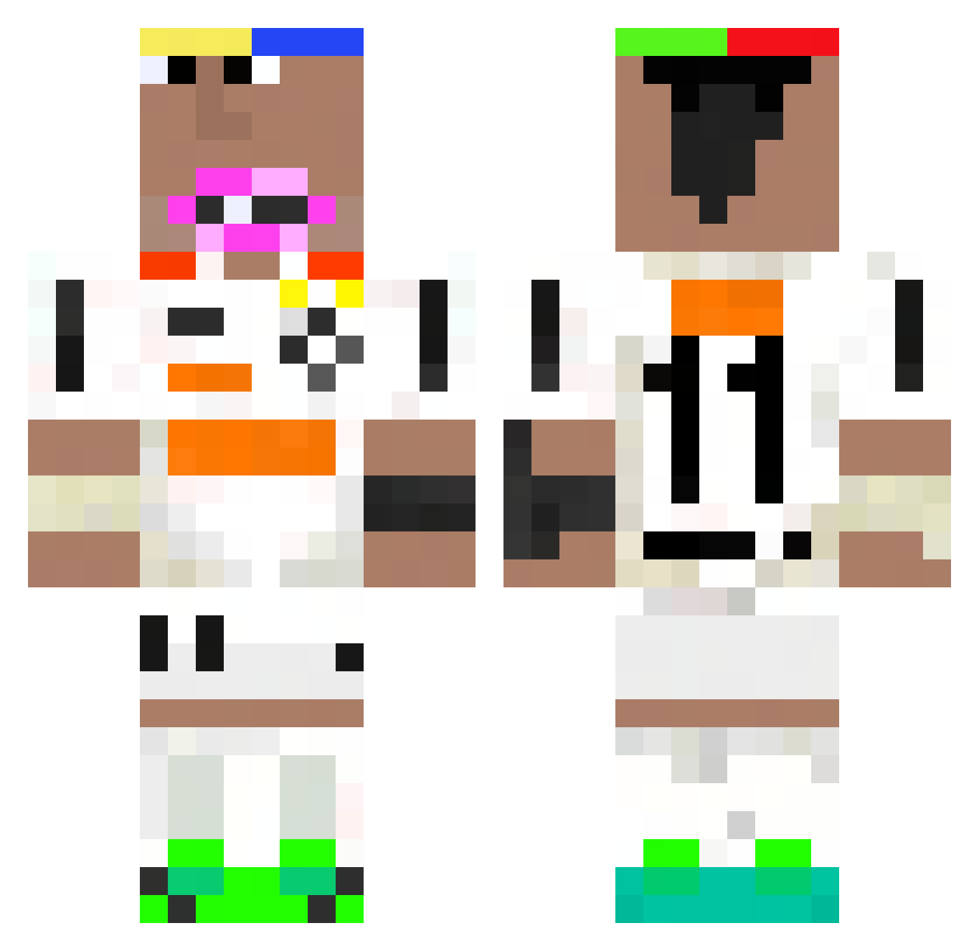 BielPqg Minecraft skin, front and back view