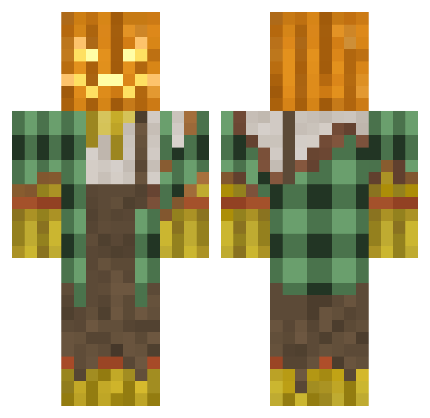 Aluin_Ranice Minecraft skin, front and back view