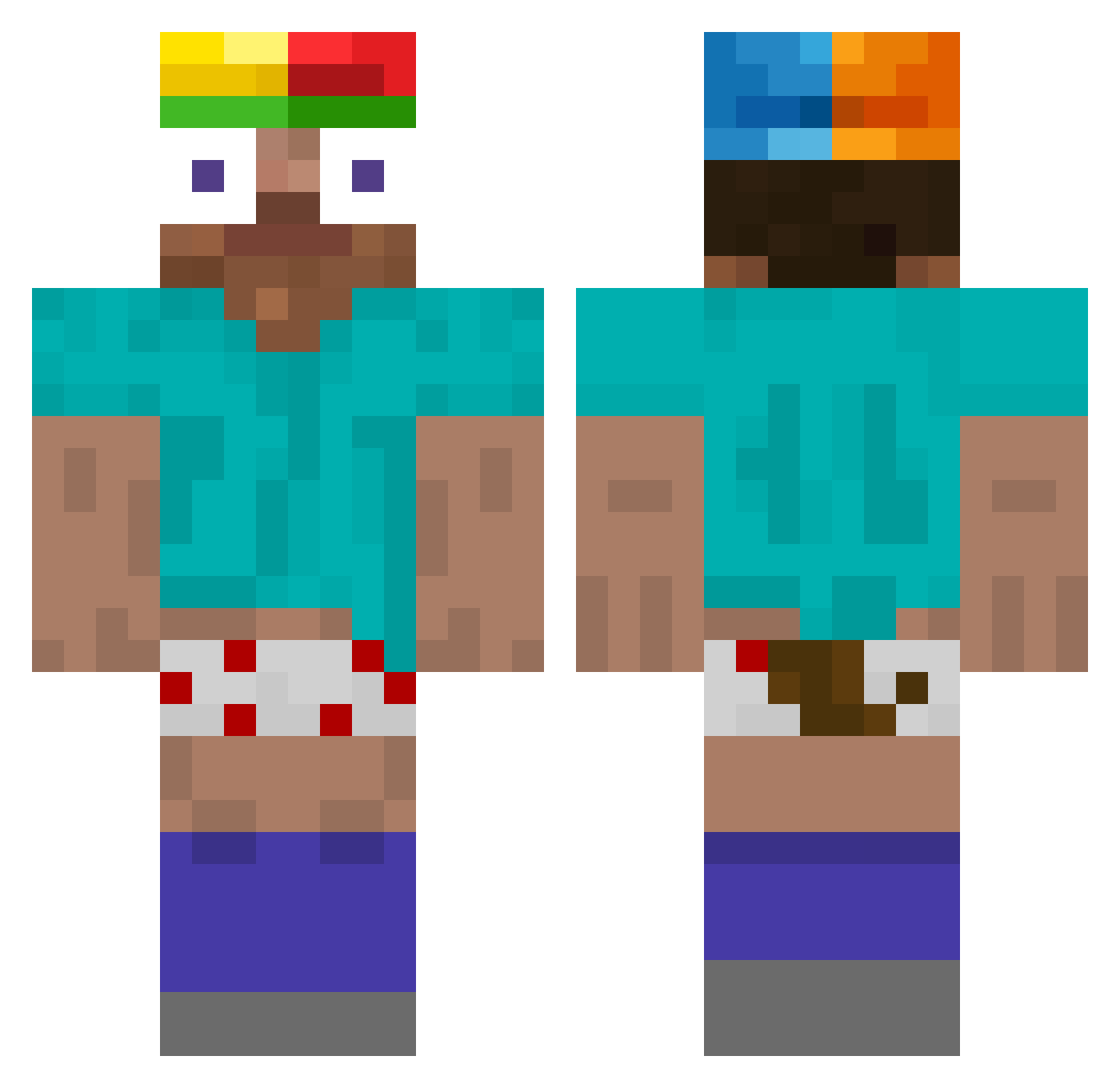 _twp Minecraft skin, front and back view