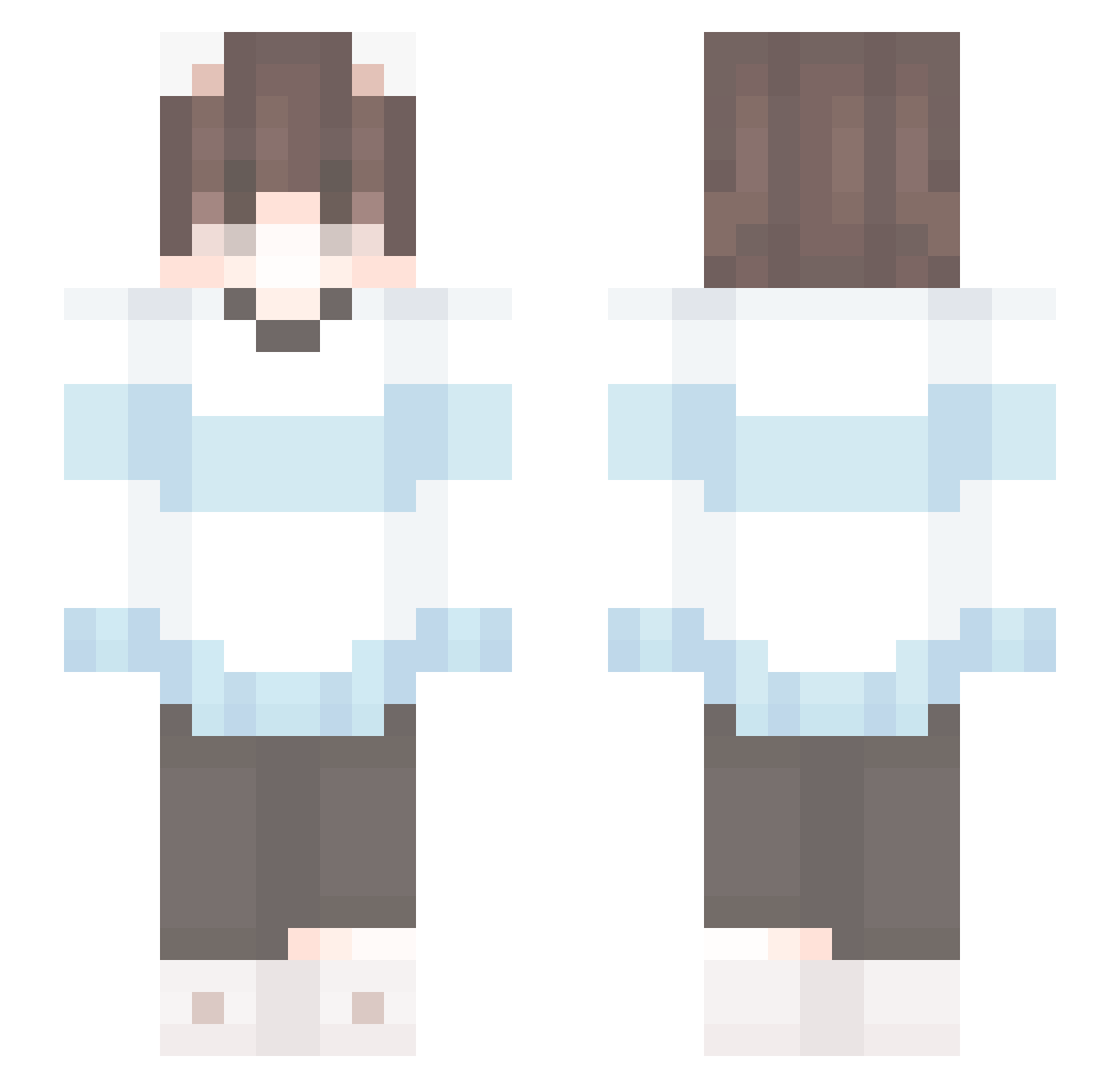 MinGomS2 Minecraft skin, front and back view