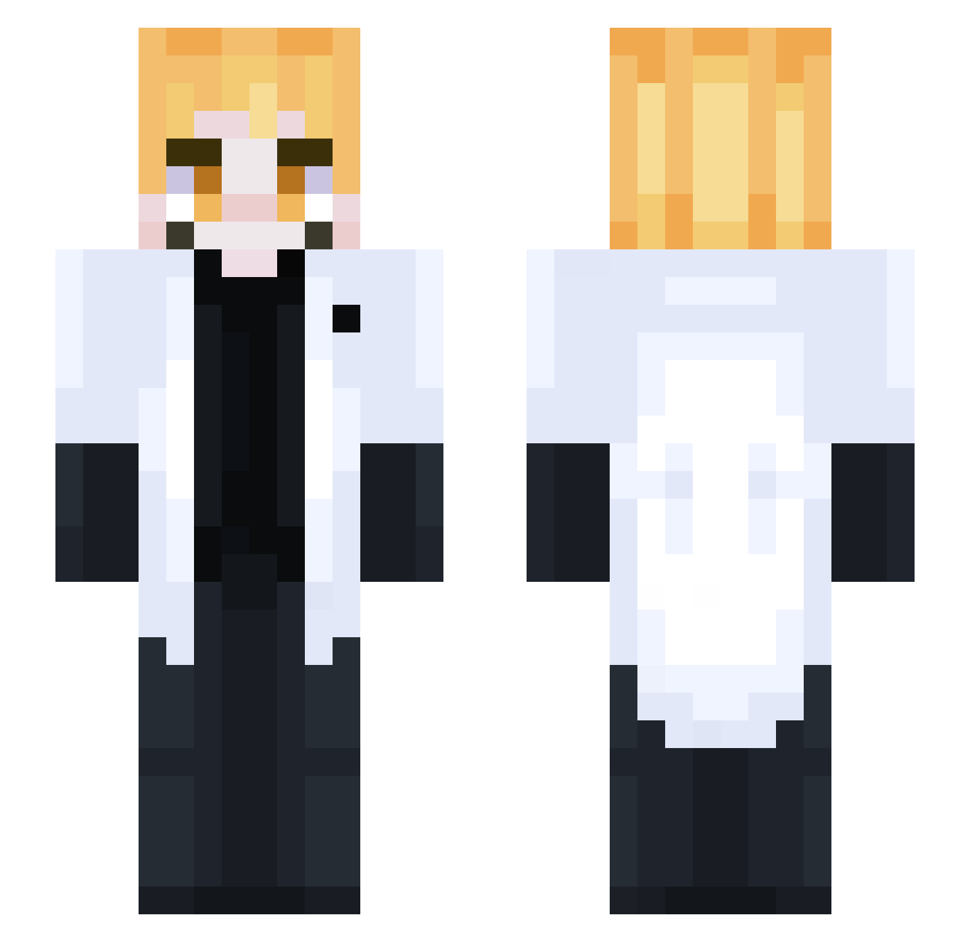 Shimhae Minecraft skin, front and back view
