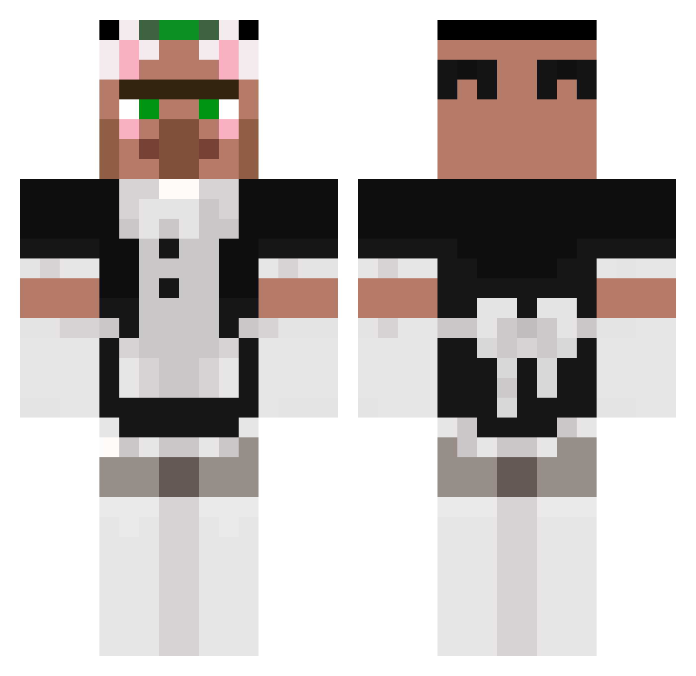 Avrit Minecraft skin, front and back view