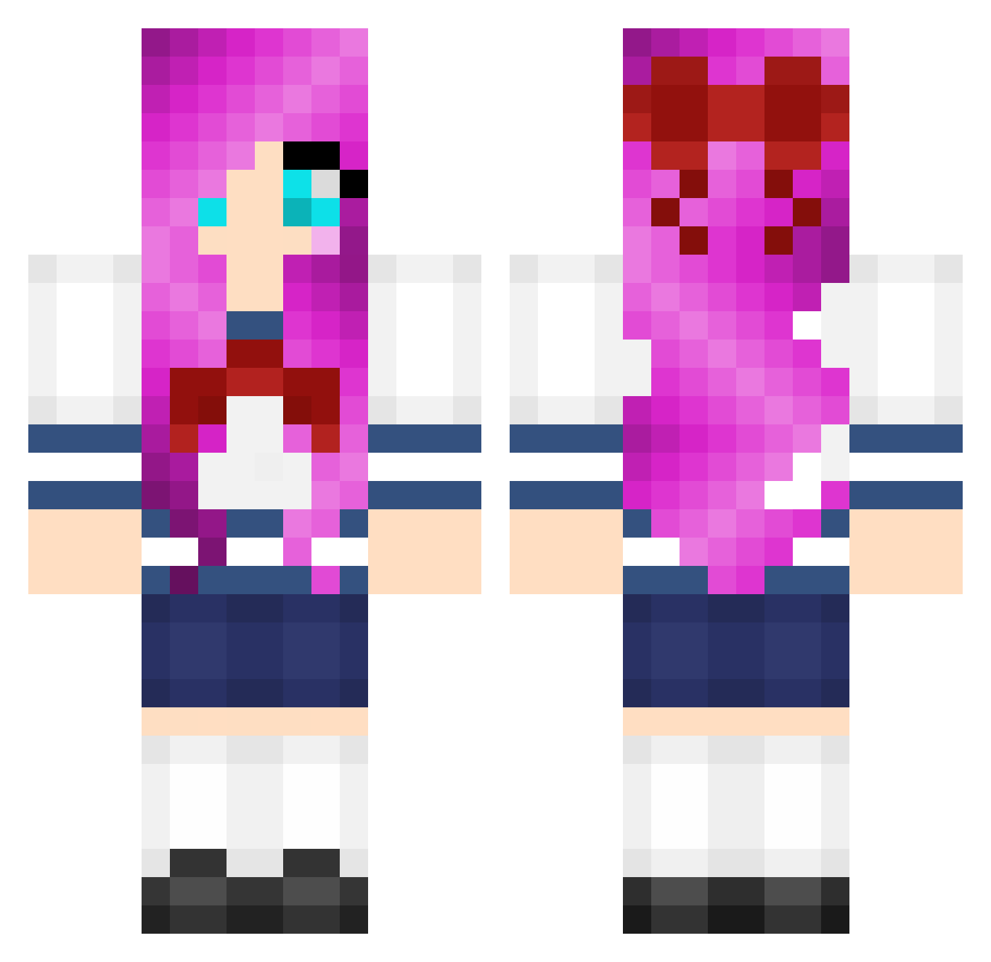 LinaHail Minecraft skin, front and back view