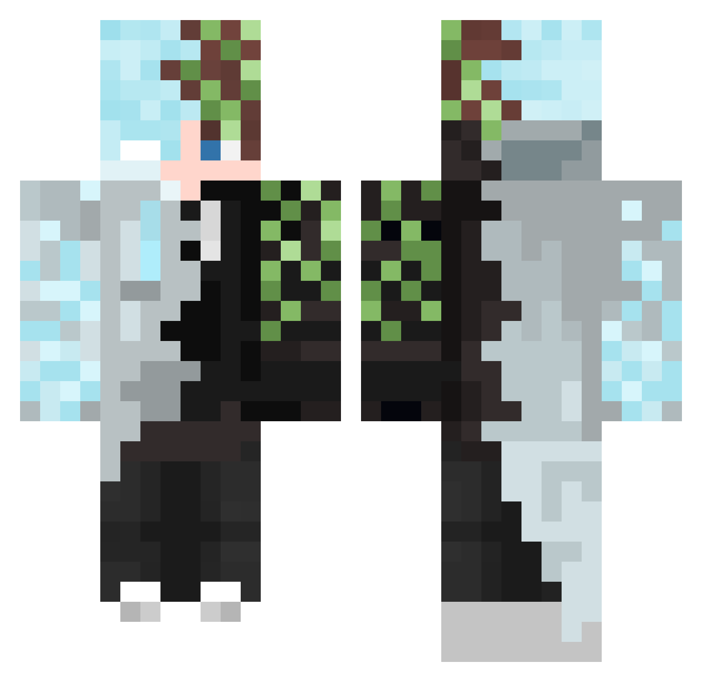 H2rHorizon Minecraft skin, front and back view
