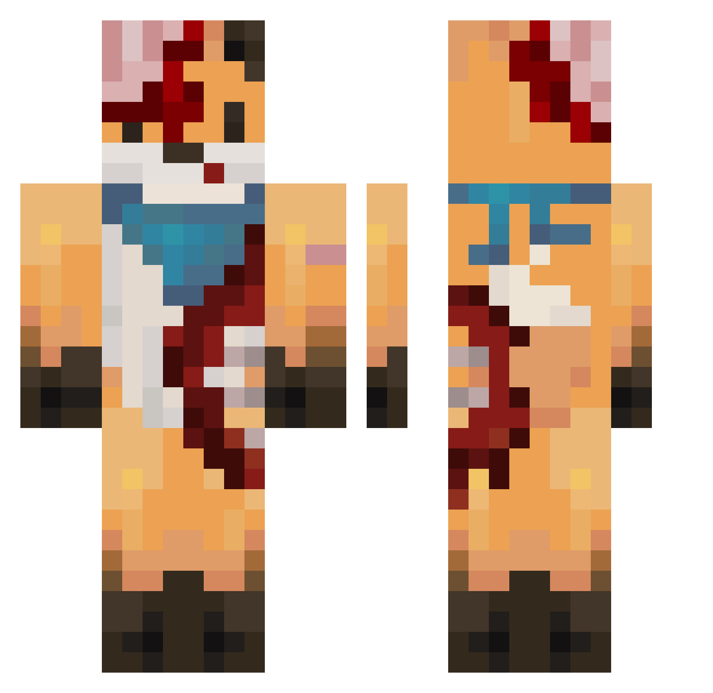 Deivud2_0 Minecraft skin, front and back view